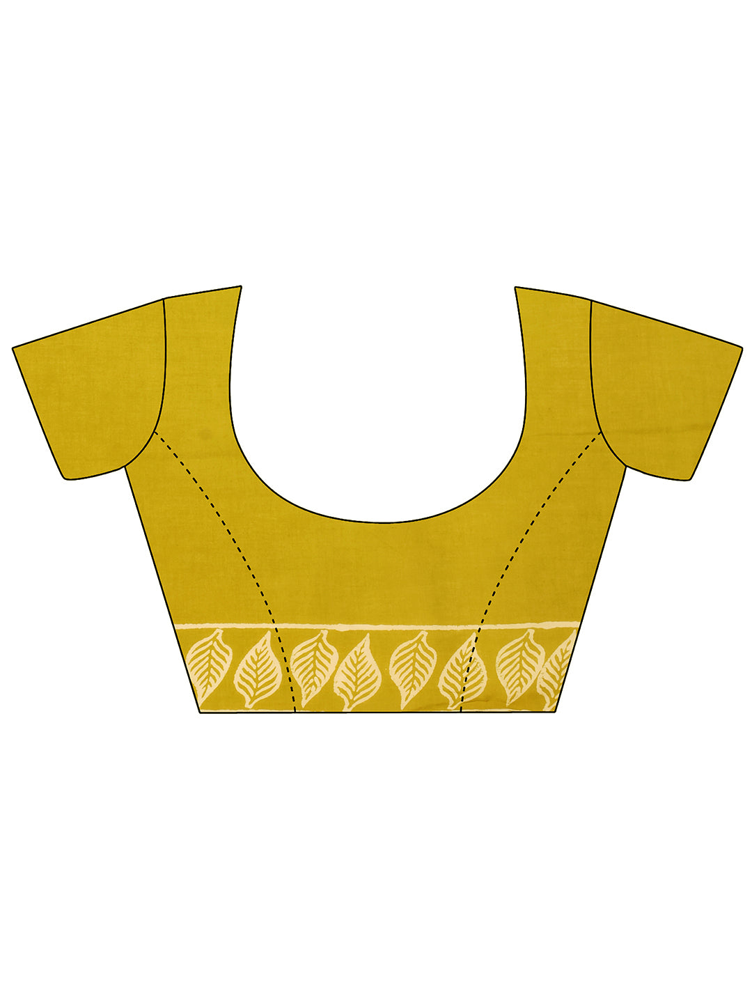 Lime Green Printed Cotton Saree With Unstitched Blouse