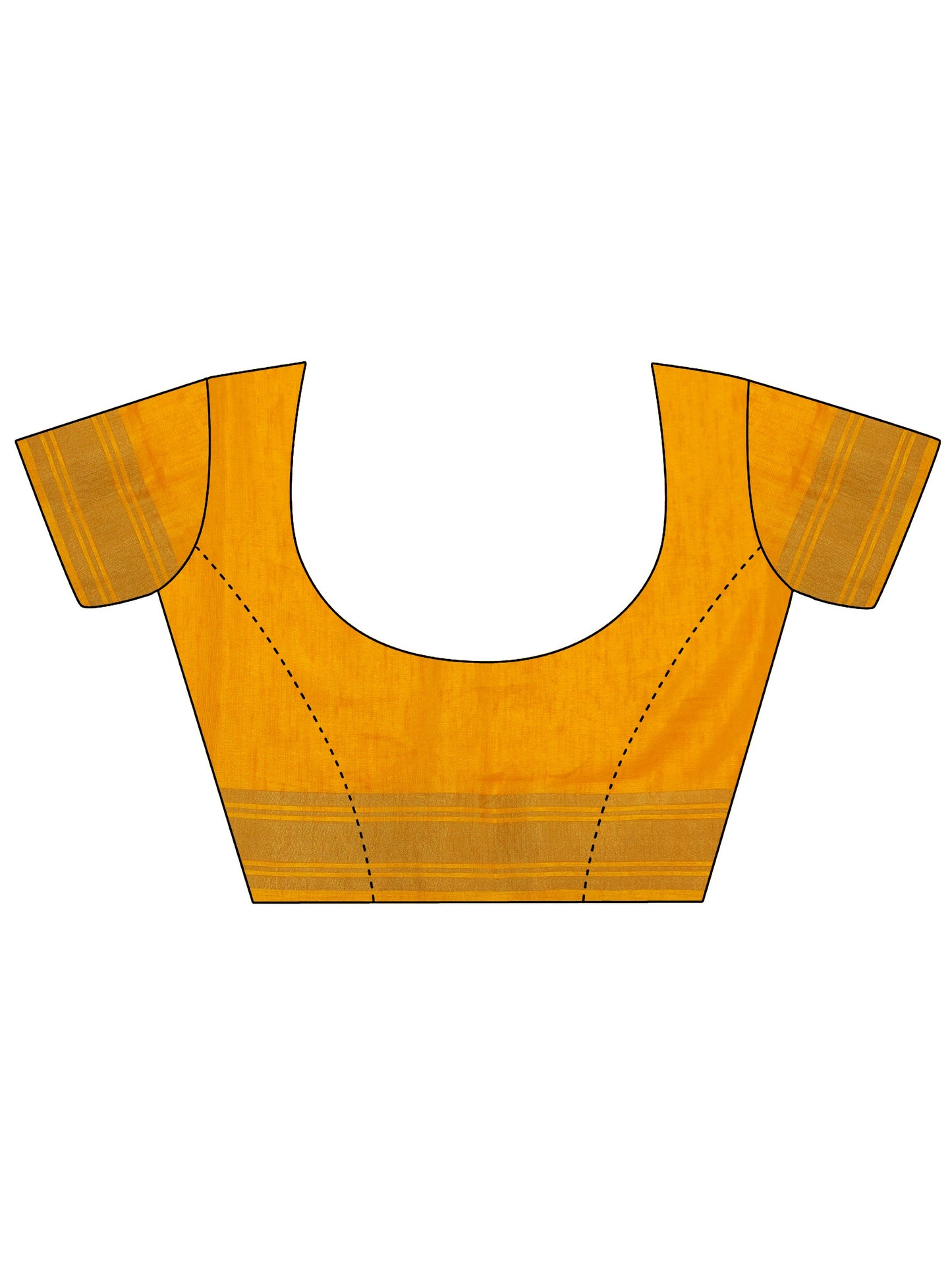 Yellow Printed Silk Blend Saree With Unstitched Blouse Piece