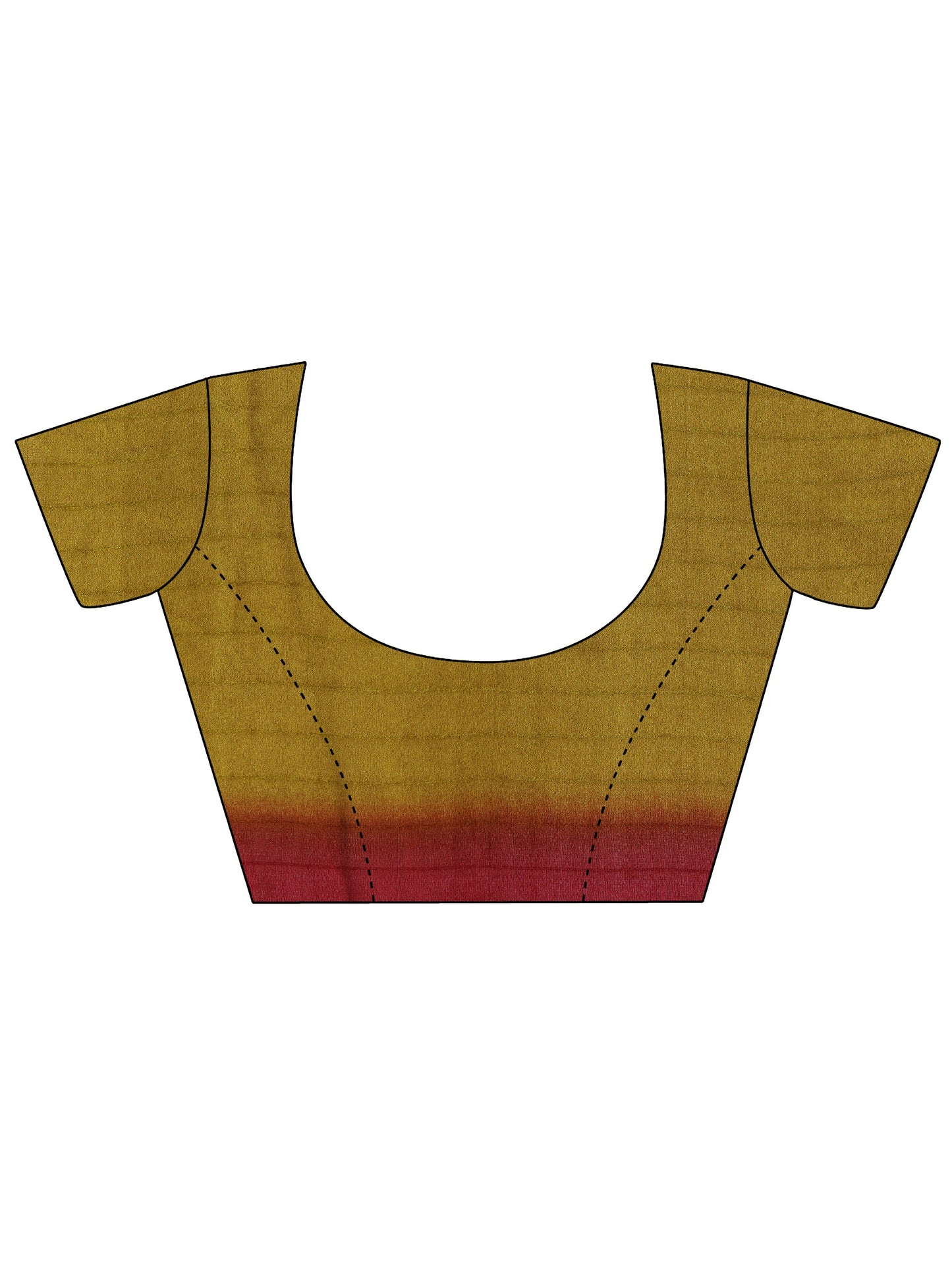 Mustard Printed Georgette Saree With Unstitched Blouse Piece