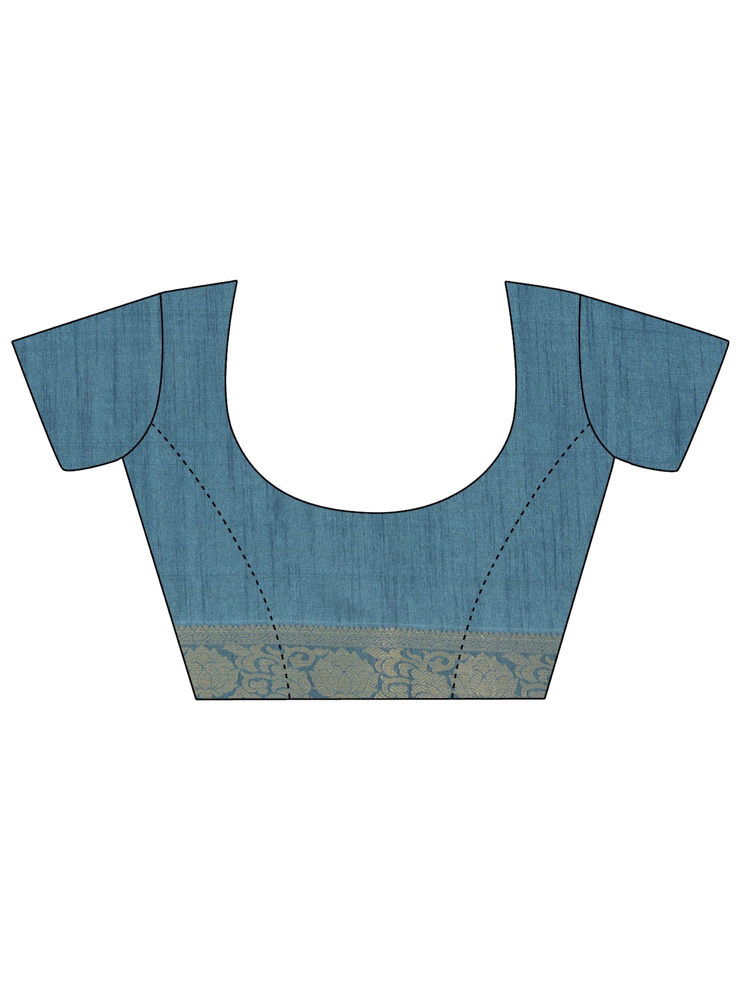 Turquoise Printed Georgette Saree With Unstitched Blouse Piece