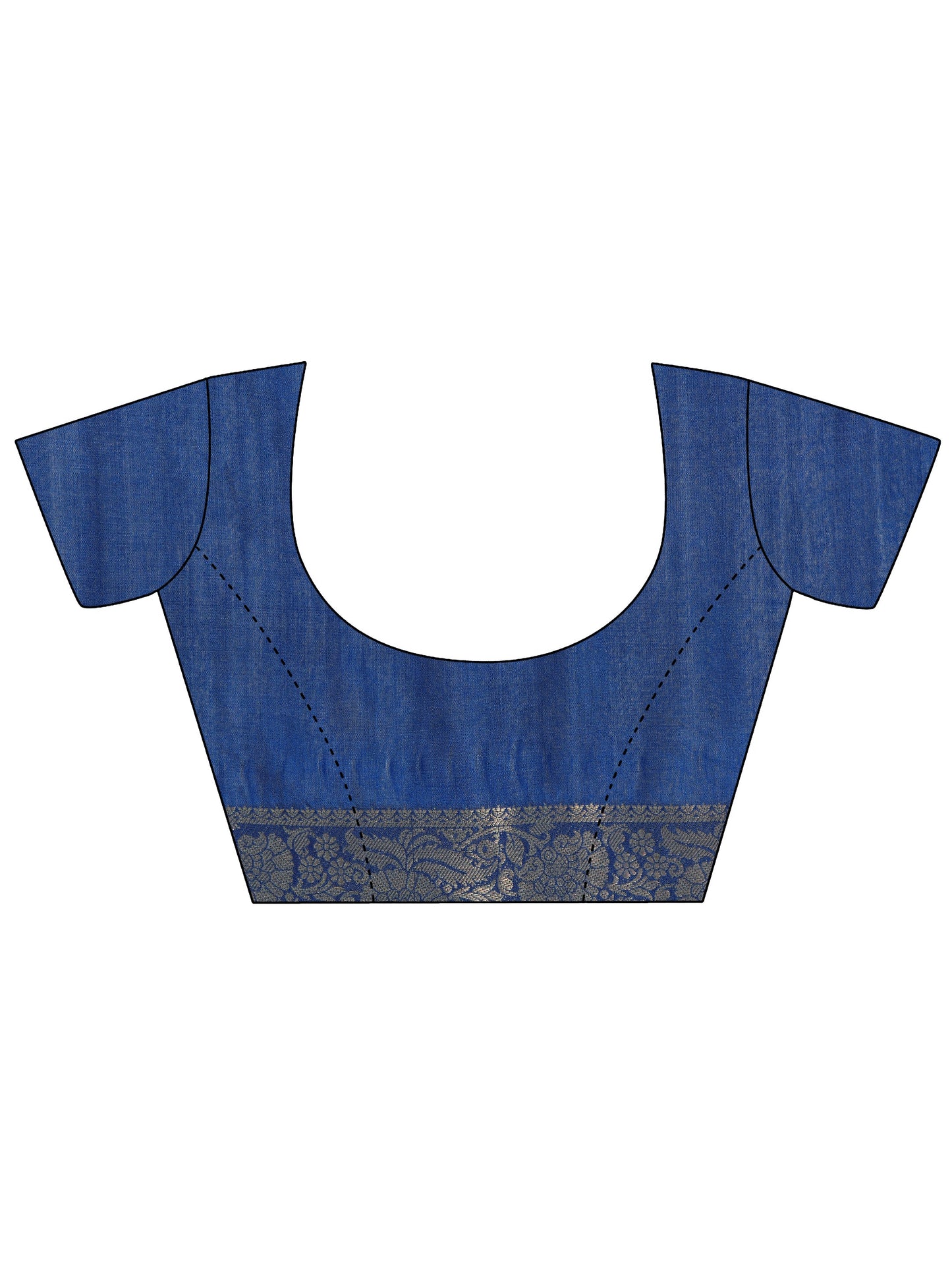 Teal Blue Solid Silk Blend Saree With Unstitched Blouse Piece