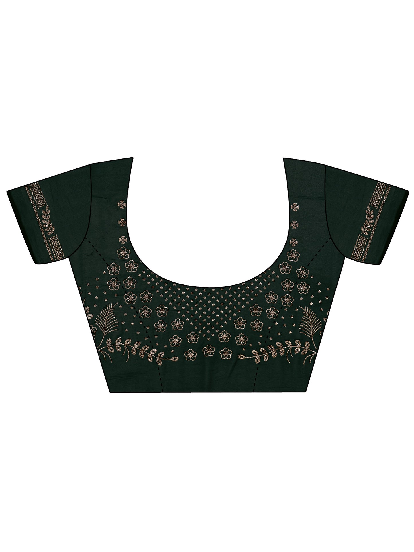 Green Solid Satin Saree With Unstitched Blouse Piece