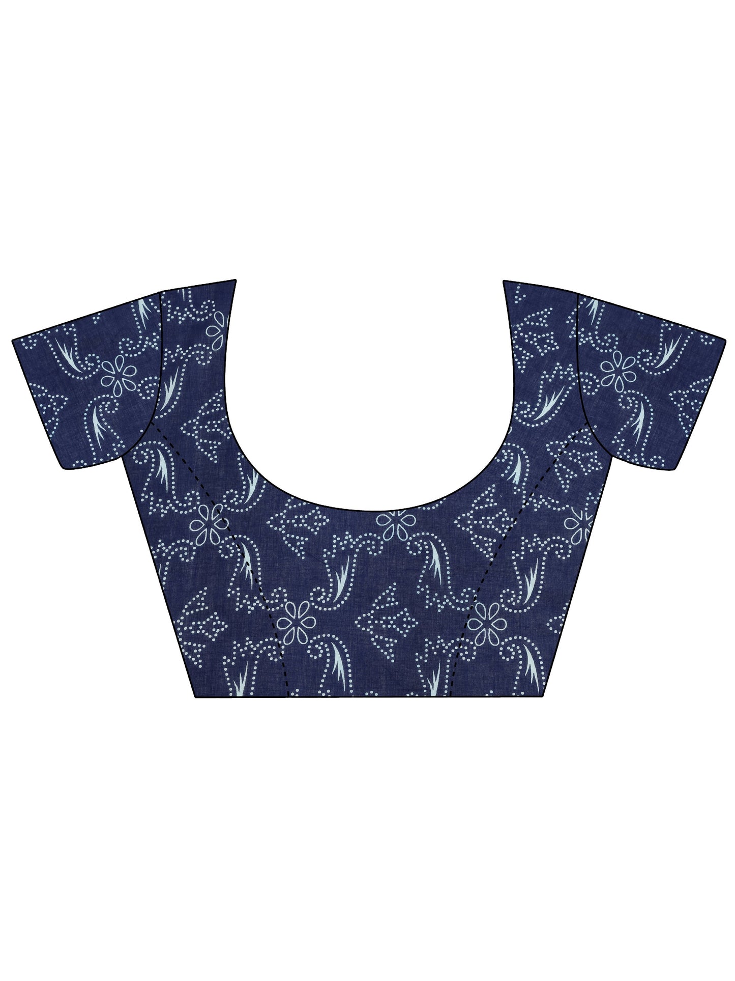 Blue Solid Cotton Saree With Unstitched Blouse Piece