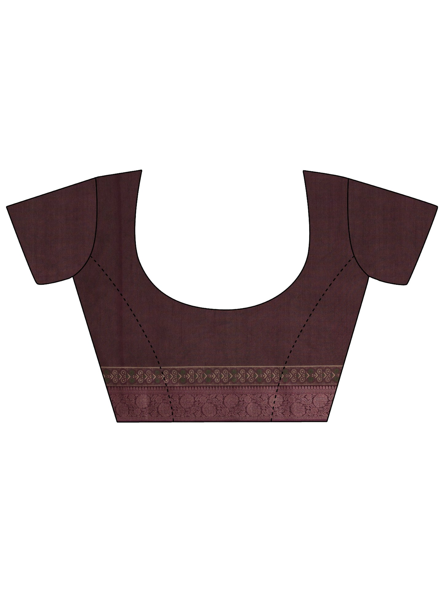 Burgundy Printed Silk Blend Saree With Unstitched Blouse Piece