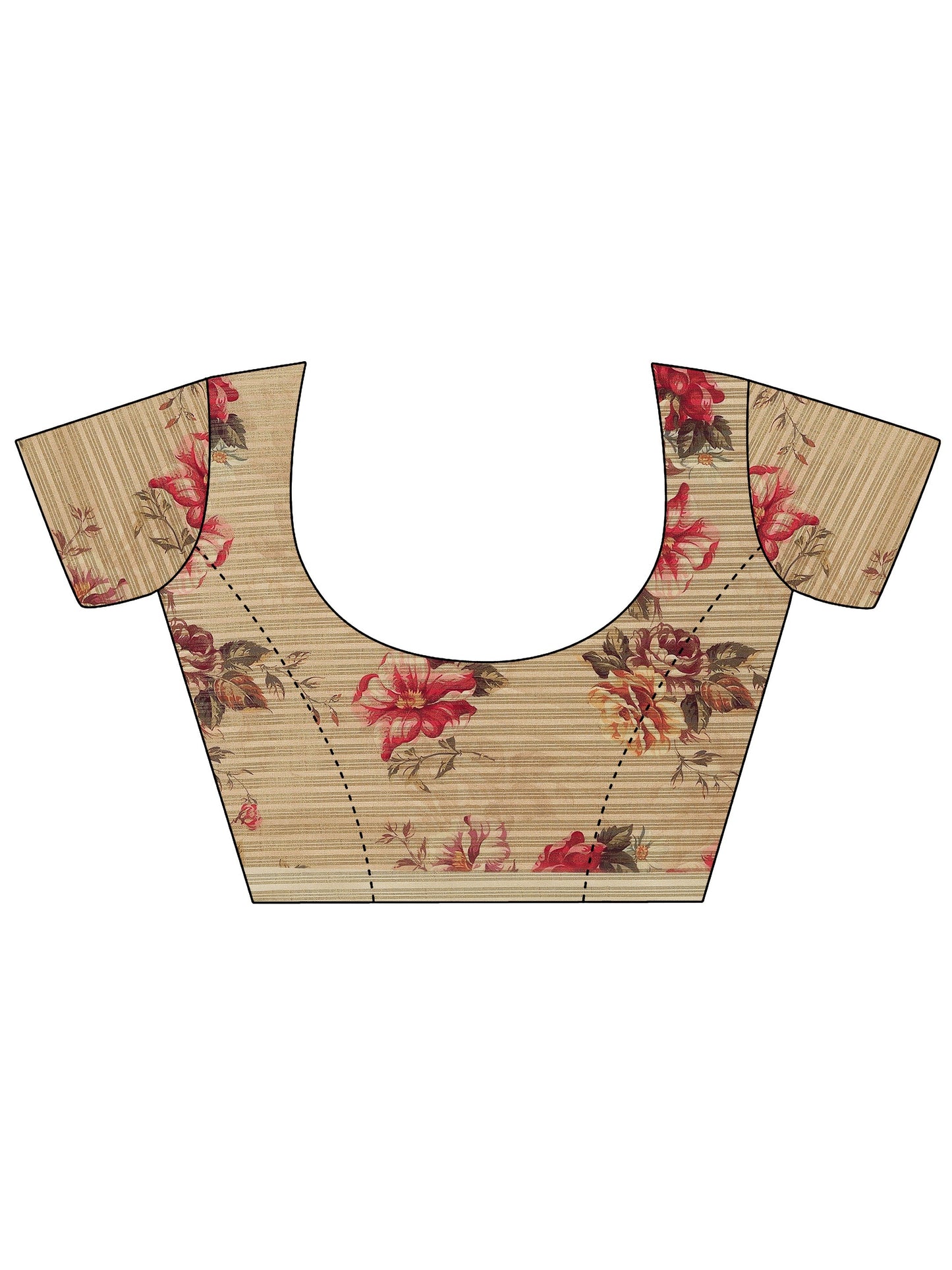 Pink Printed Silk Blend Saree With Unstitched Blouse Piece