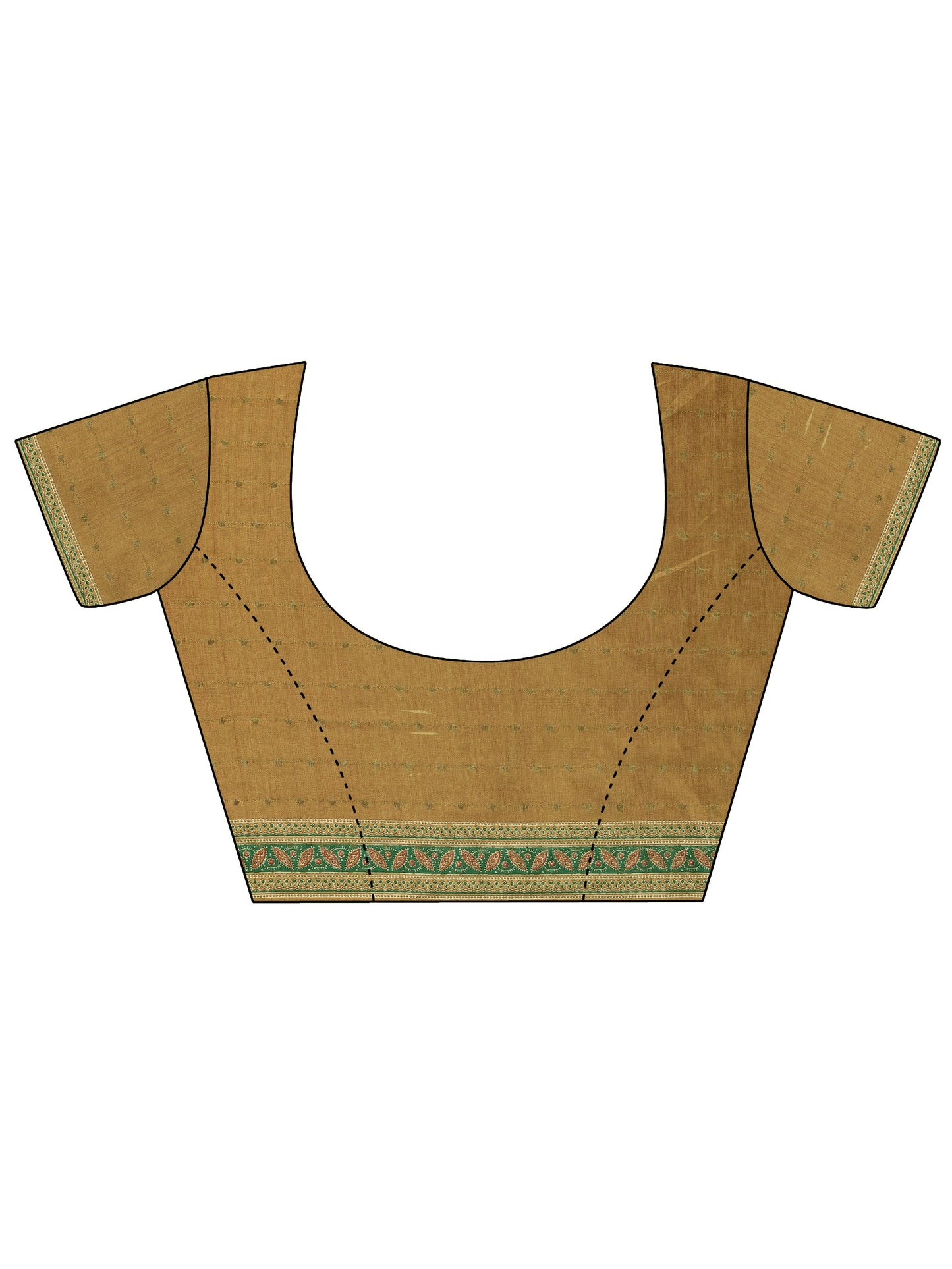 Mustard Kalamkari Printed Silk Blend Saree With Unstitched Blouse Piece