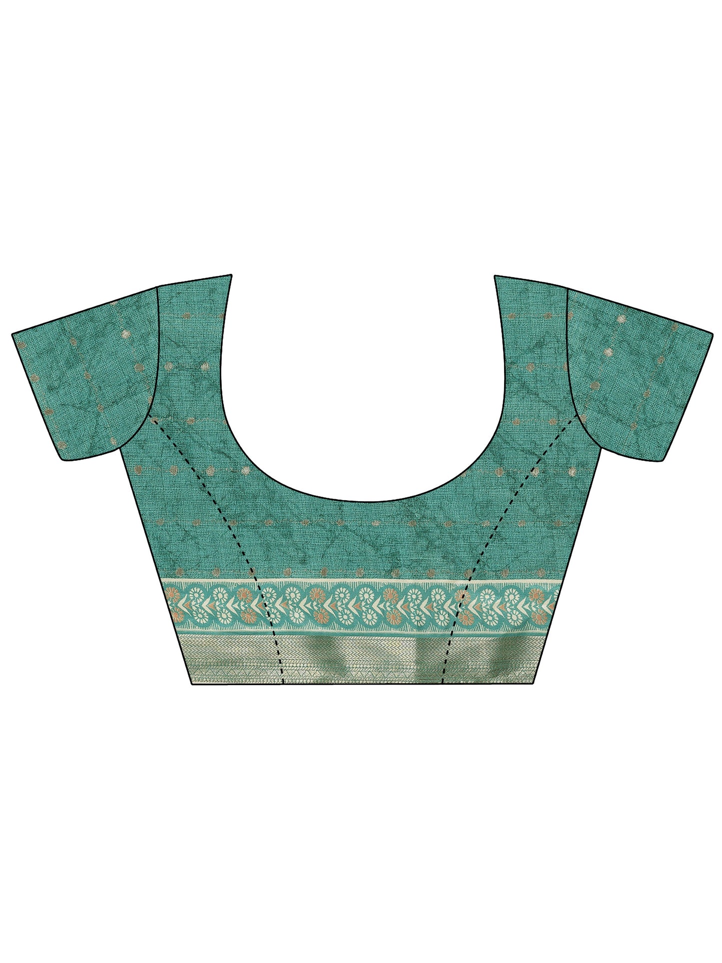 Blue Kalamkari Printed Silk Blend Saree With Unstitched Blouse Piece