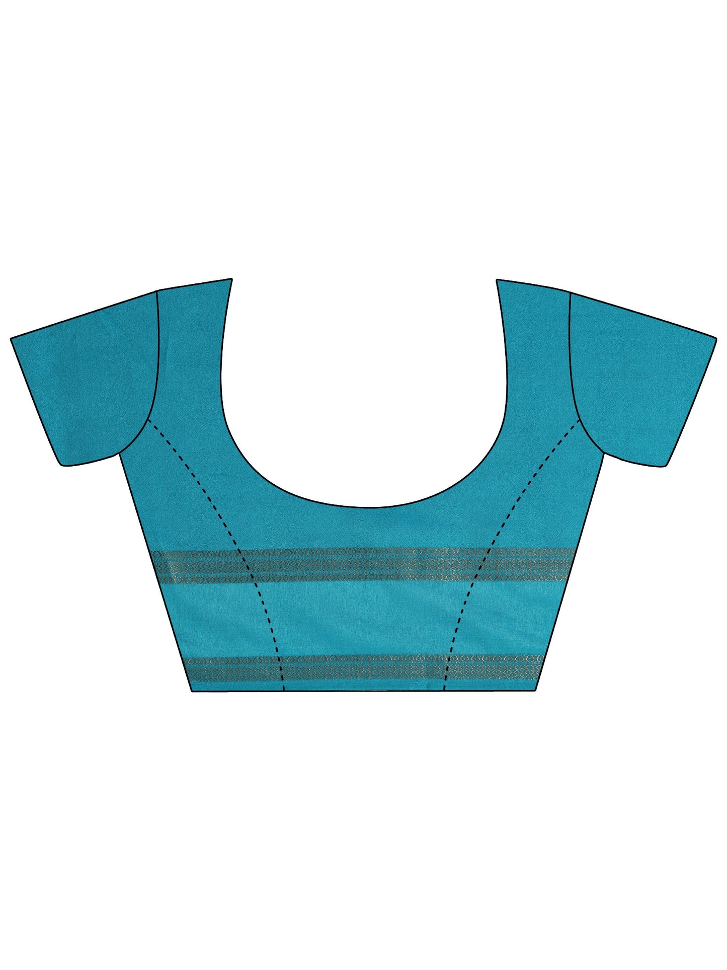 Teal Printed Georgette Saree With Unstitched Blouse Piece