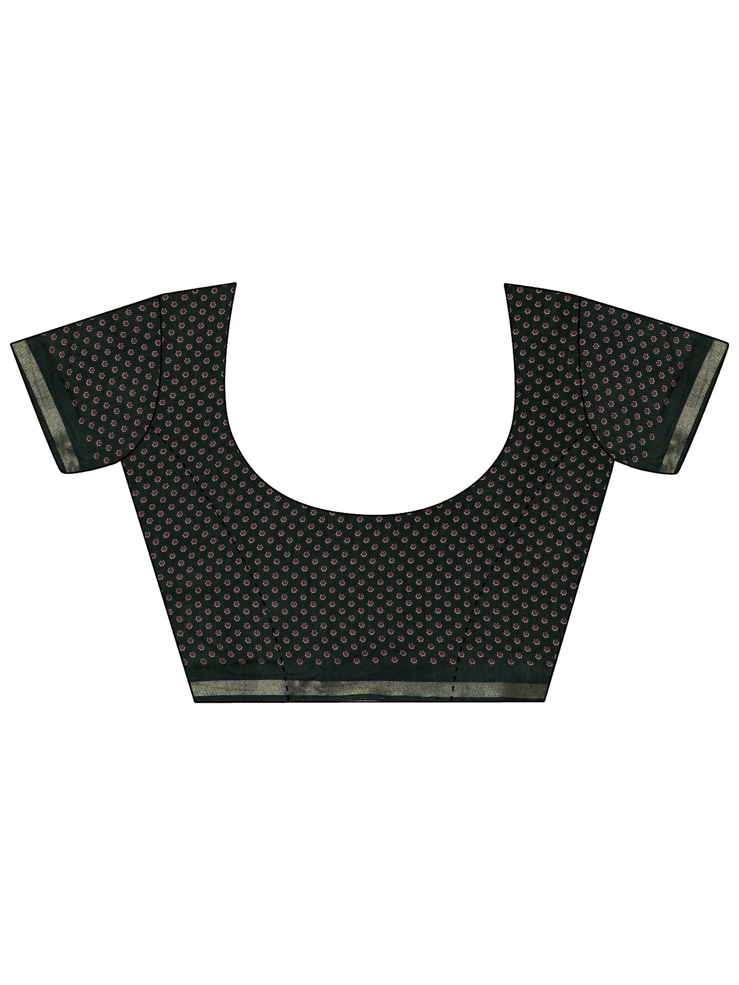 Maroon Printed Silk Blend Saree With Unstitched Blouse Piece