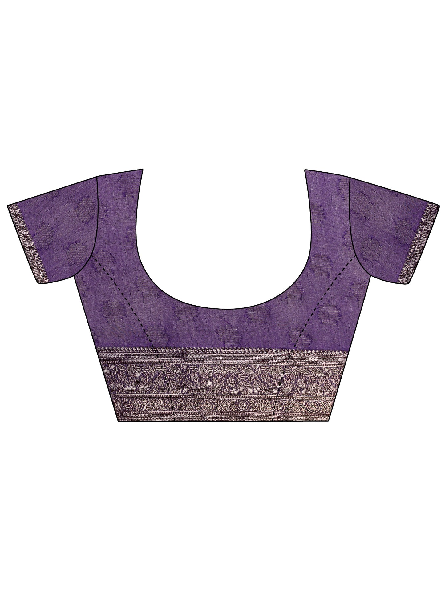 Purple Printed Georgette Saree With Unstitched Blouse Piece