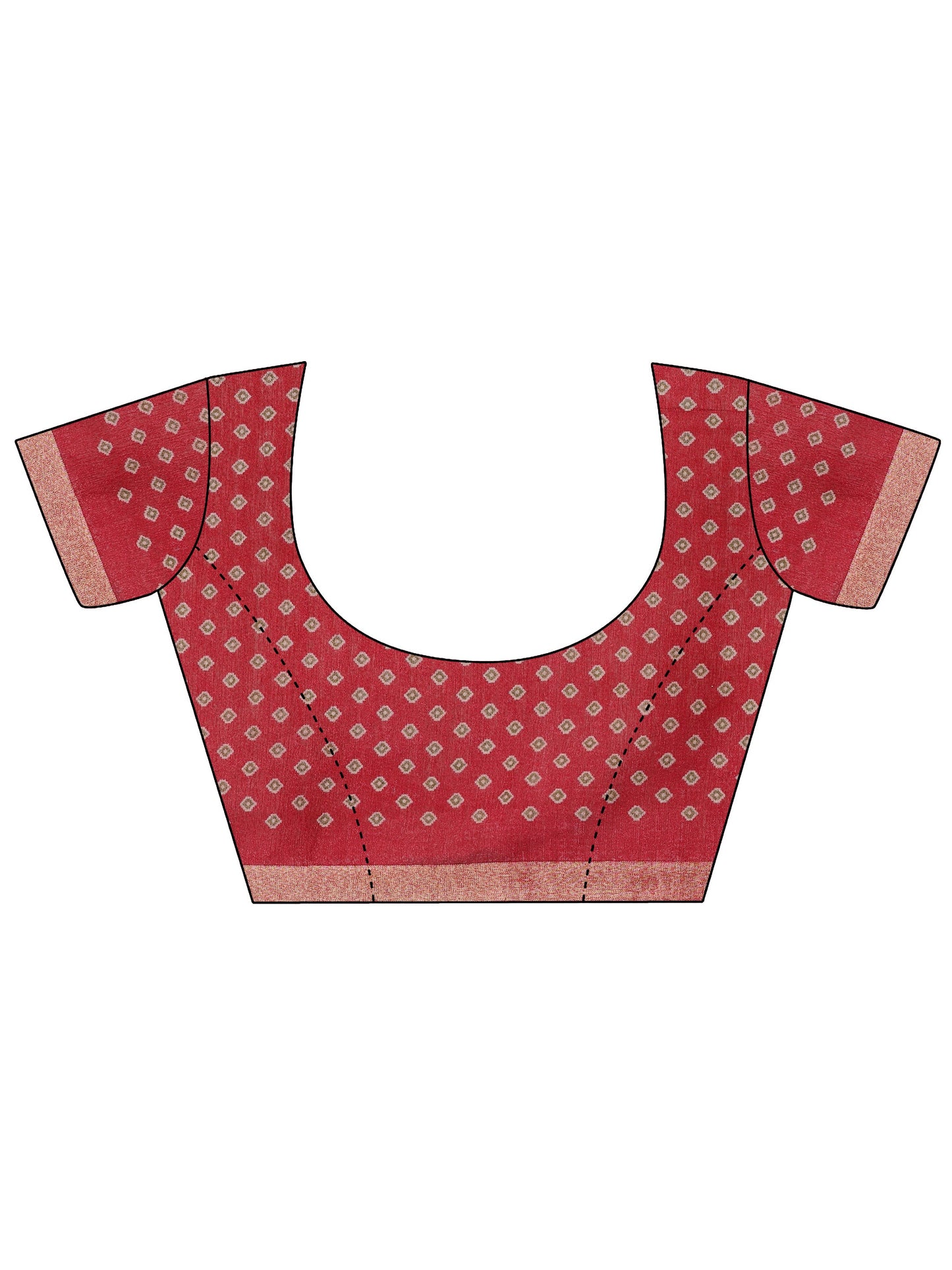 Olive Printed Cotton Blend Saree With Unstitched Blouse Piece