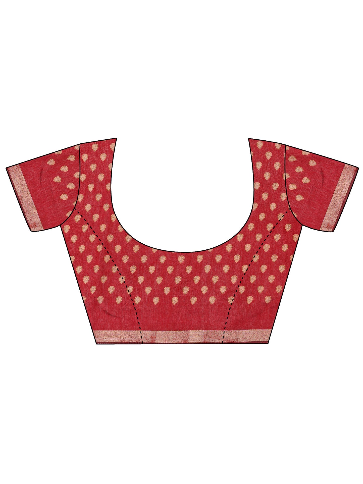 Mustard Printed Cotton Blend Saree With Unstitched Blouse Piece