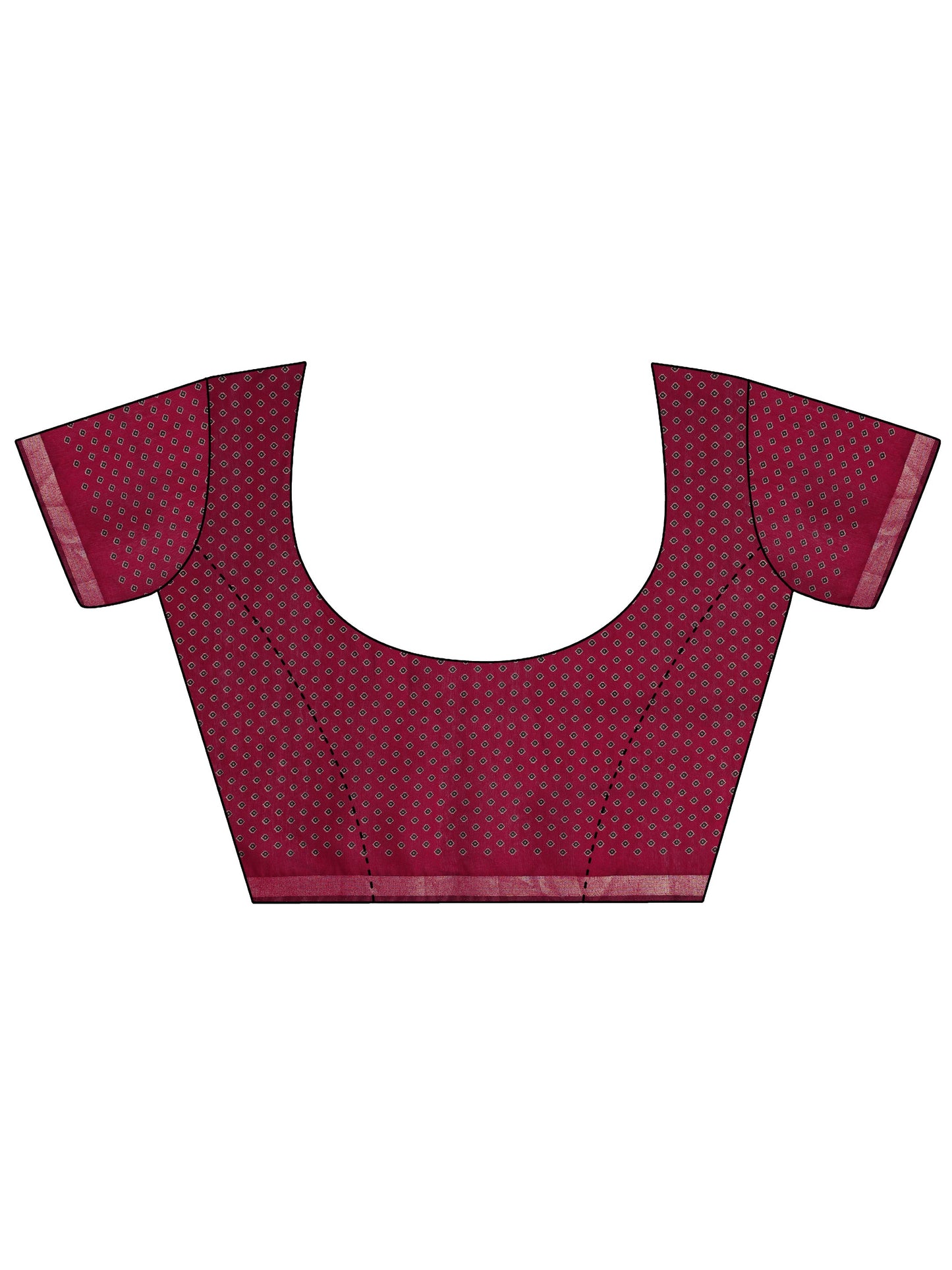 Black Printed Cotton Saree With Unstitched Blouse Piece