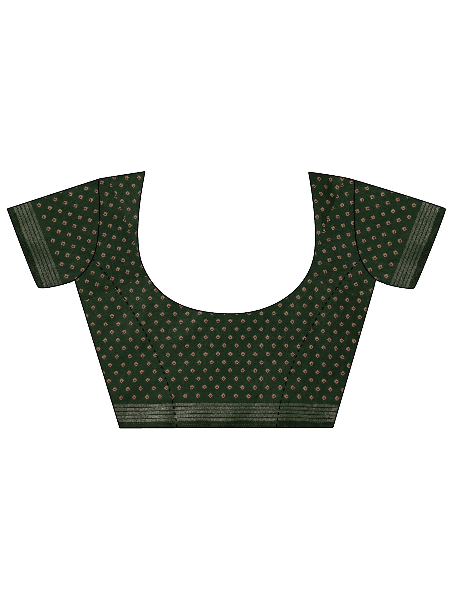 Multi Printed Cotton Saree With Unstitched Blouse Piece