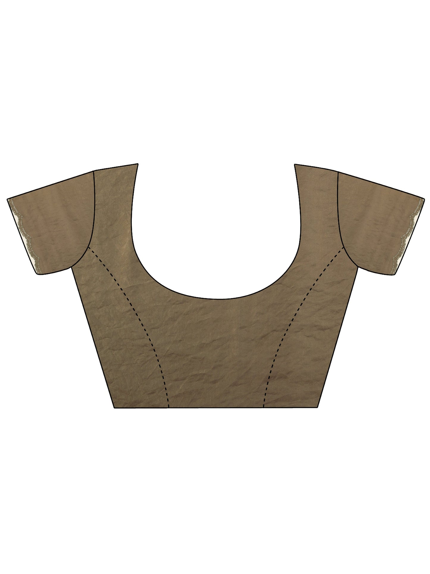 Copper Embellishments Satin Saree With Unstitched Blouse Piece