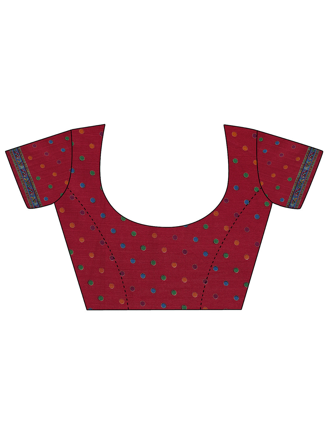 Green Printed Silk Blend Saree With Unstitched Blouse Piece