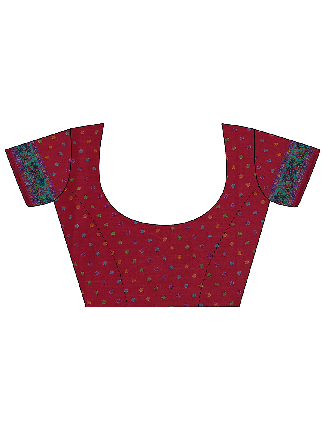 Navy Blue Printed Silk Blend Saree With Unstitched Blouse Piece