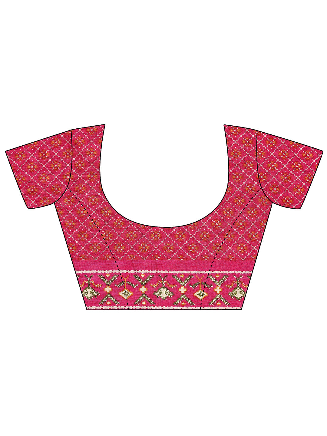 Blue Printed Silk Blend Saree With Unstitched Blouse Piece