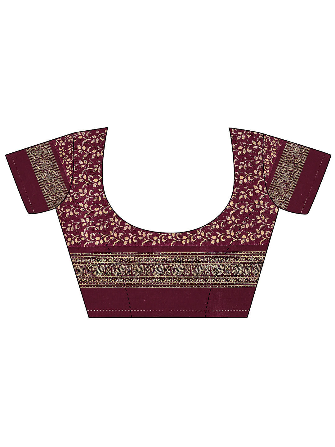 Mauve Printed Silk Blend Saree With Unstitched Blouse Piece