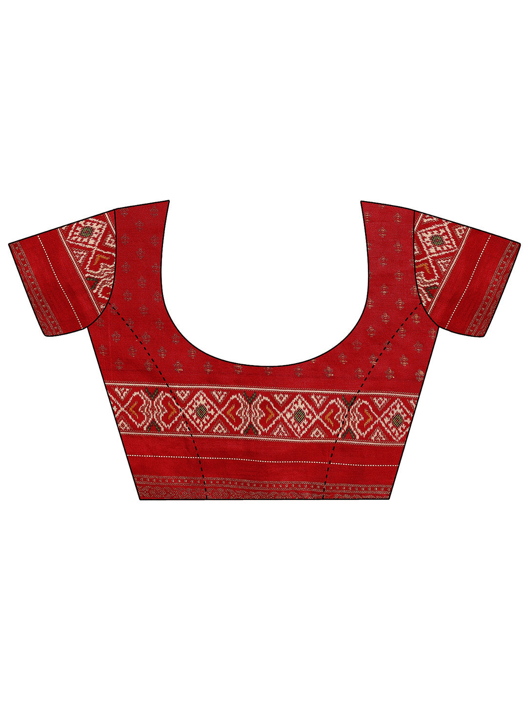 Beige Printed Silk Blend Saree With Unstitched Blouse Piece