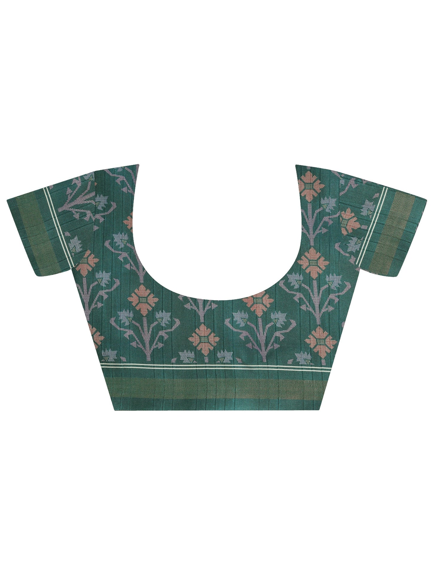 Cream Printed Silk Saree With Unstitched Blouse Piece