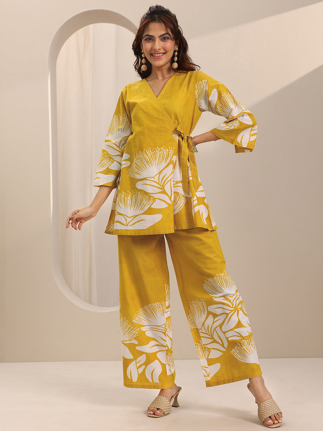 Yellow Printed Cotton Co-Ord Sets