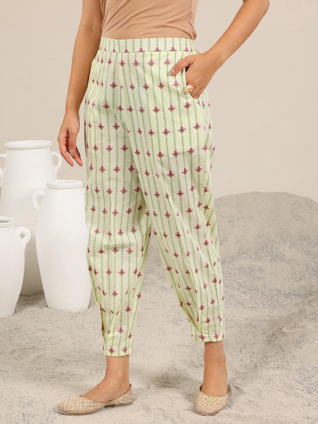 Off White Printed Pure Cotton Straight Kurta Set