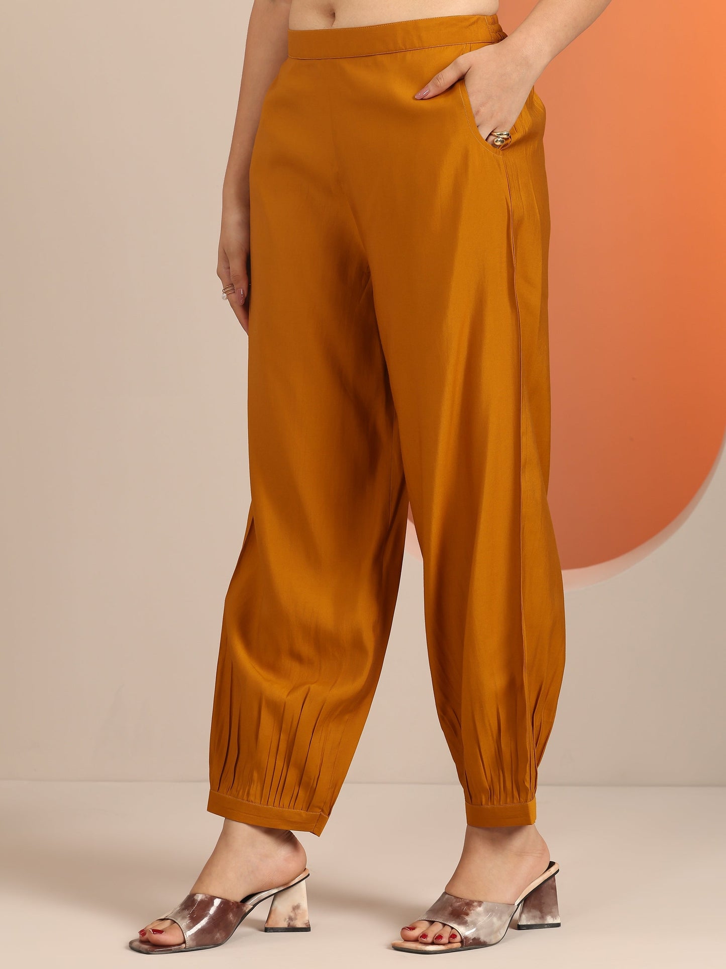 Mustard Printed Silk Blend Straight Suit Set WIth Dupatta