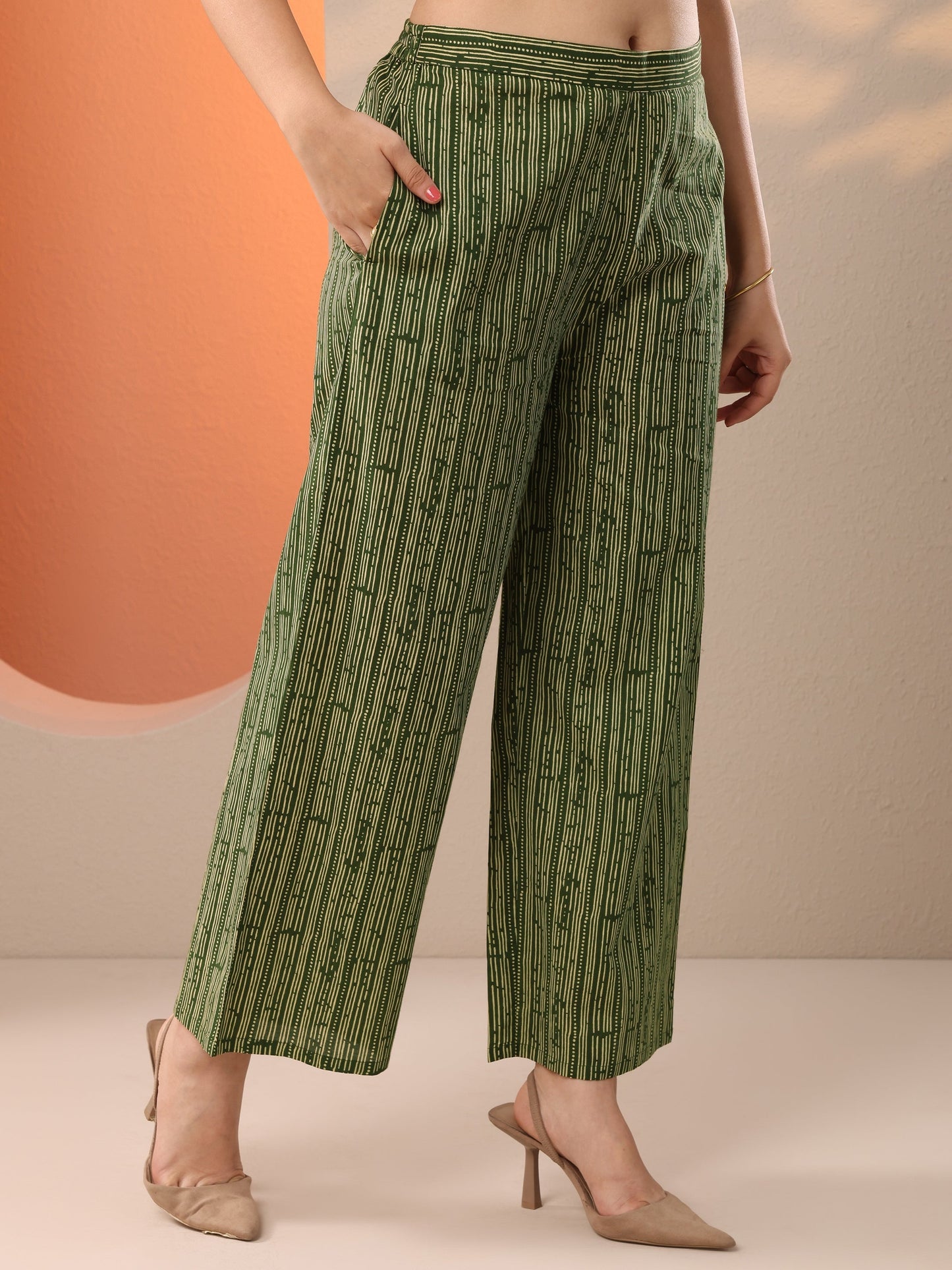 Mustard Printed Cotton Straight Suit Set With Dupatta