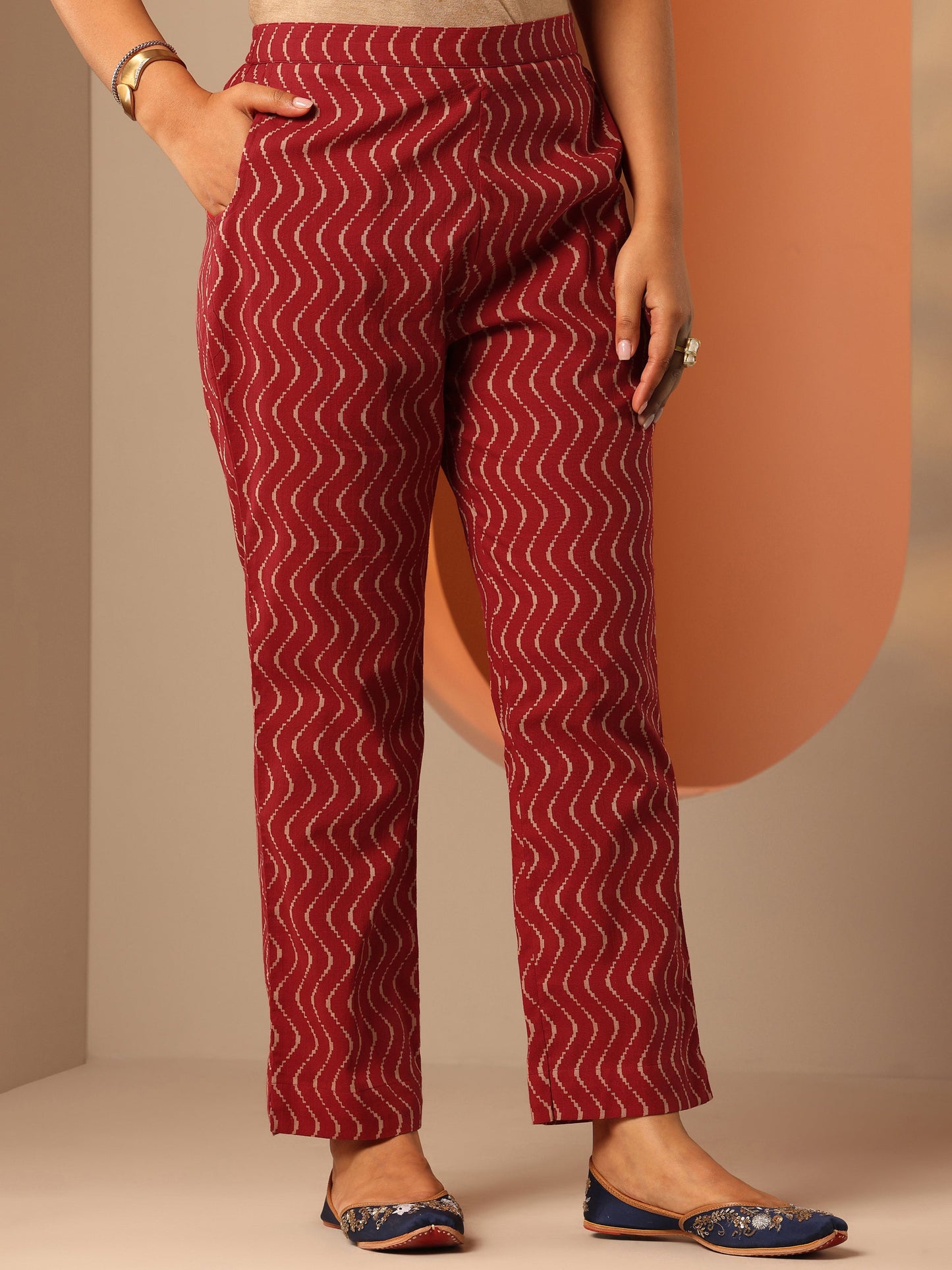 Blue Printed Cotton Straight Suit Set With Dupatta