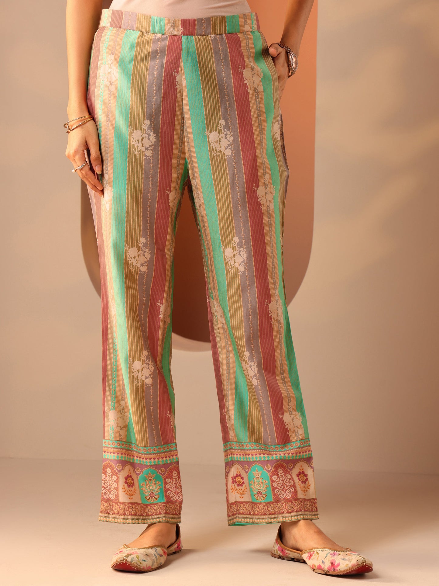 Multi Printed Silk Blend Straight Suit Set With Dupatta
