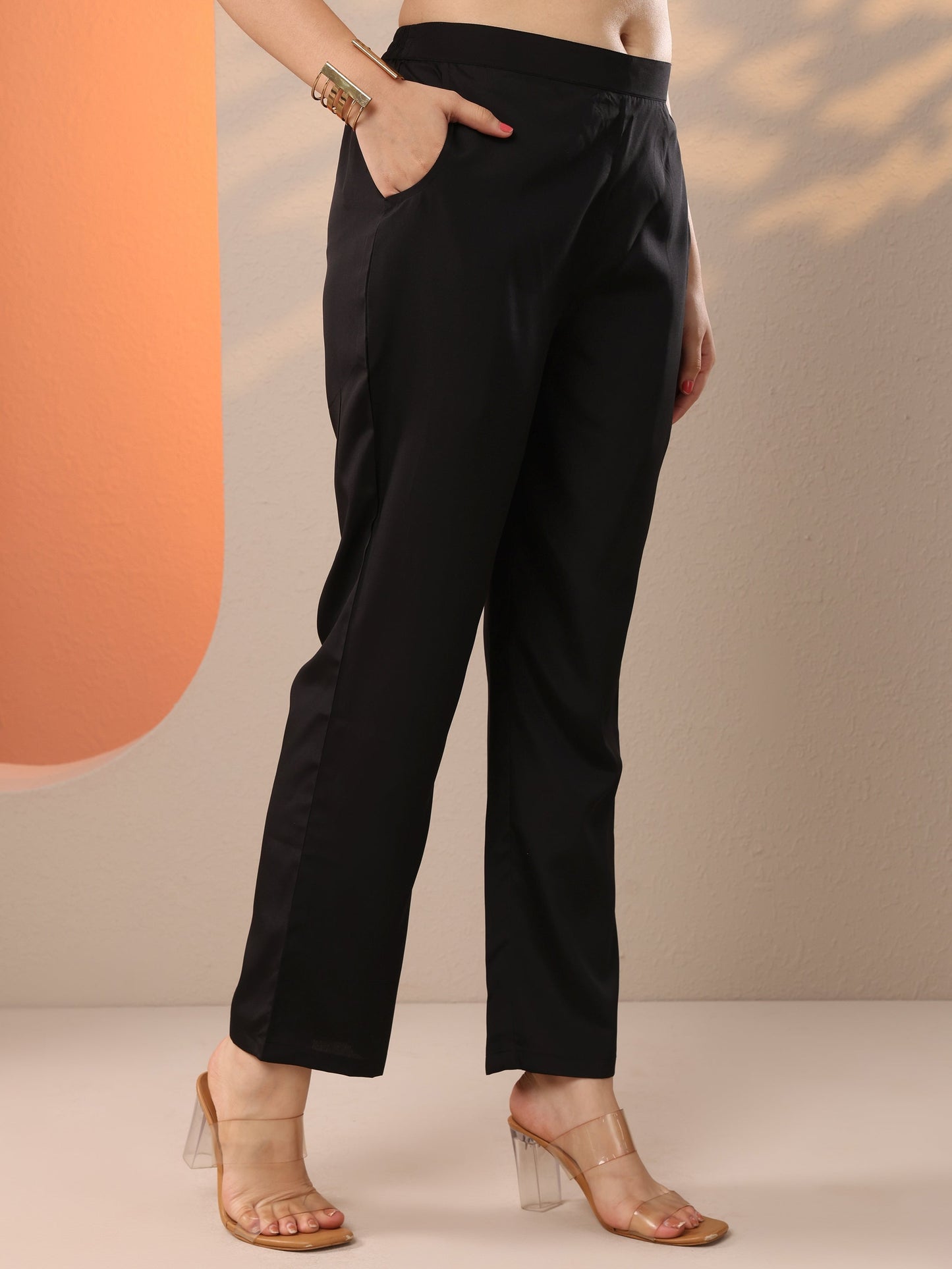 Black Printed Silk Blend Anarkali Suit Set With Dupatta