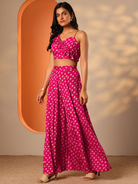 Pink Printed Rayon Co-Ord Sets