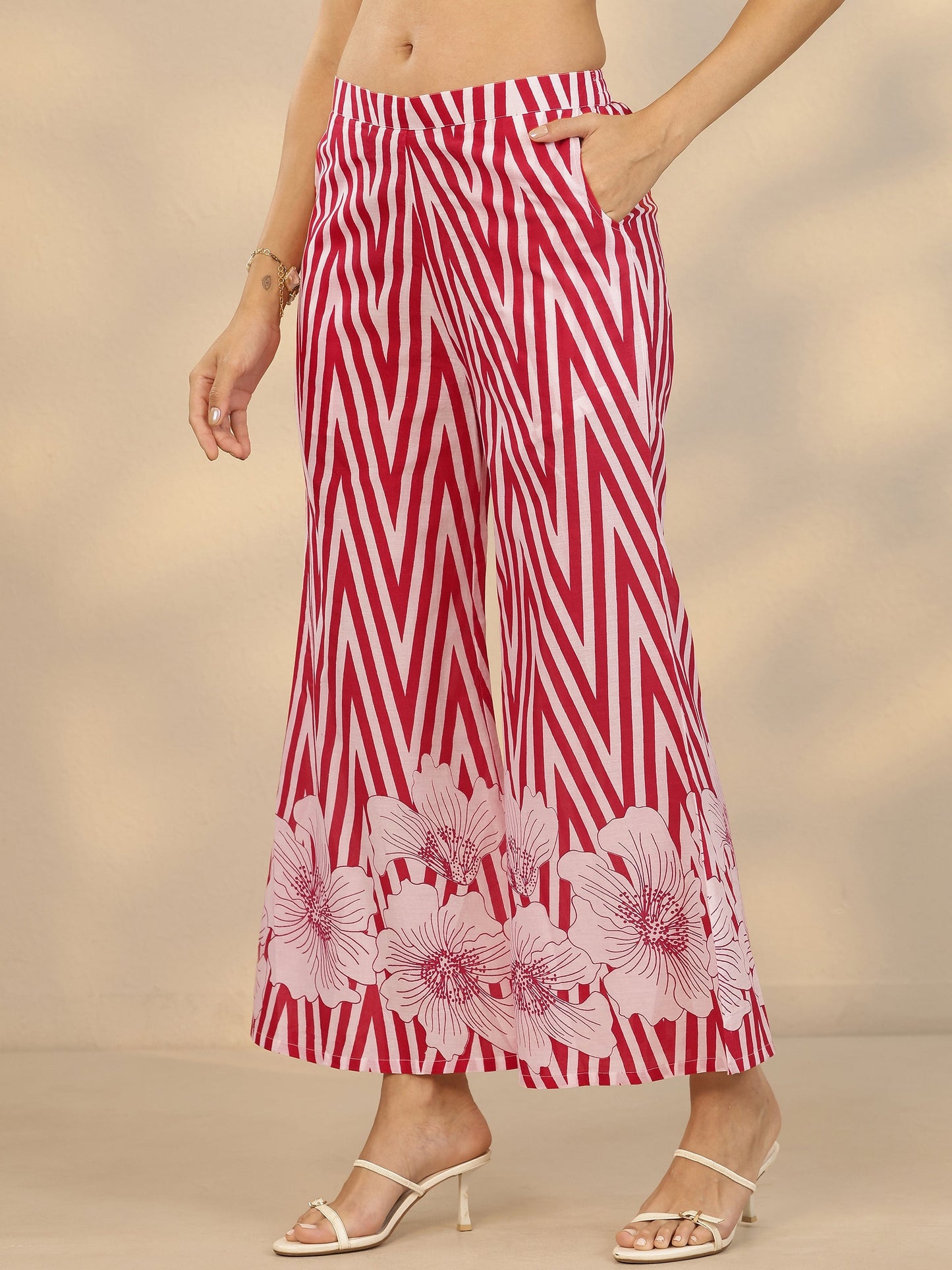 Red Printed Cotton Co-Ord Sets