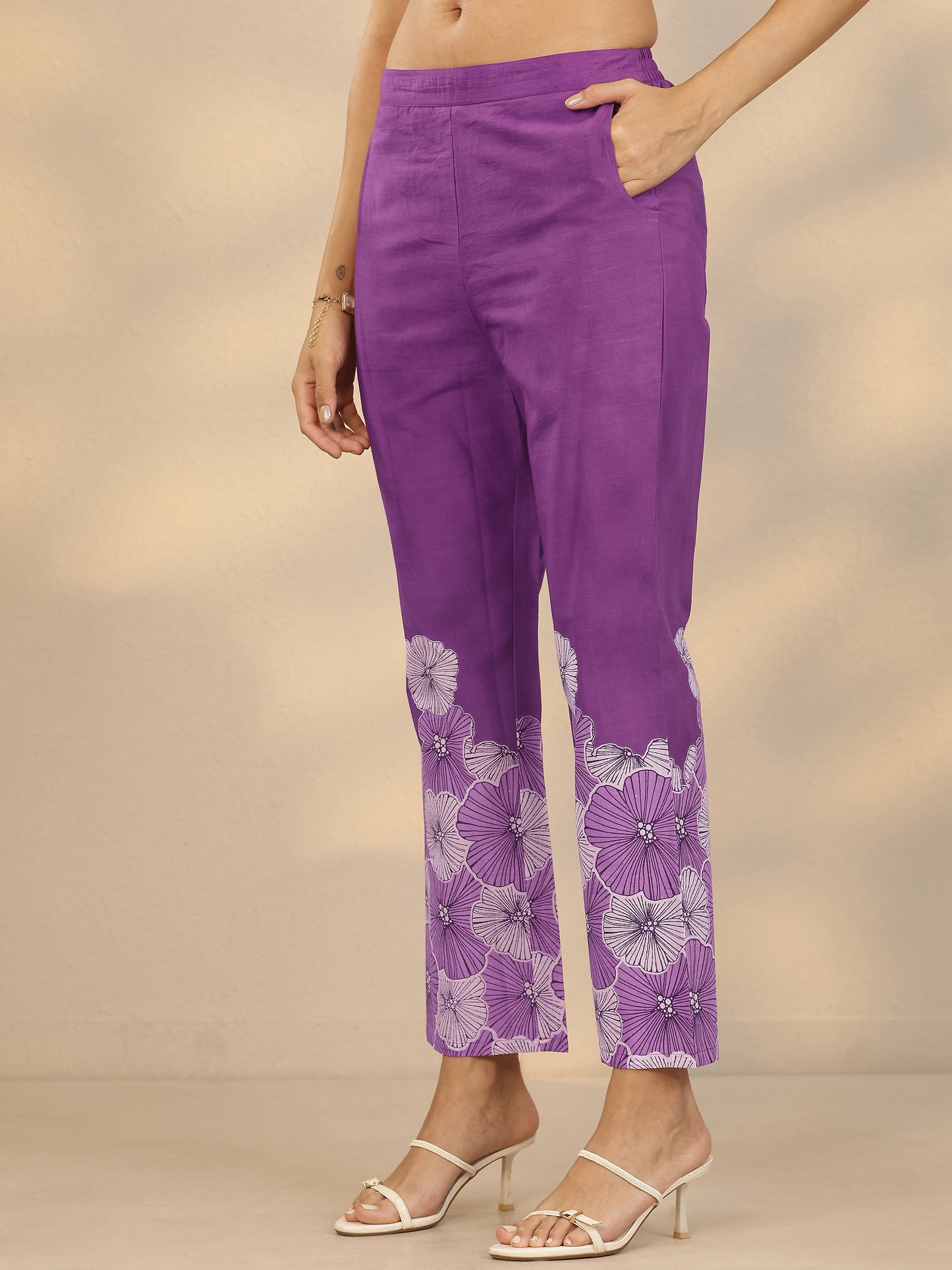 Purple Printed Cotton Co-Ord Sets