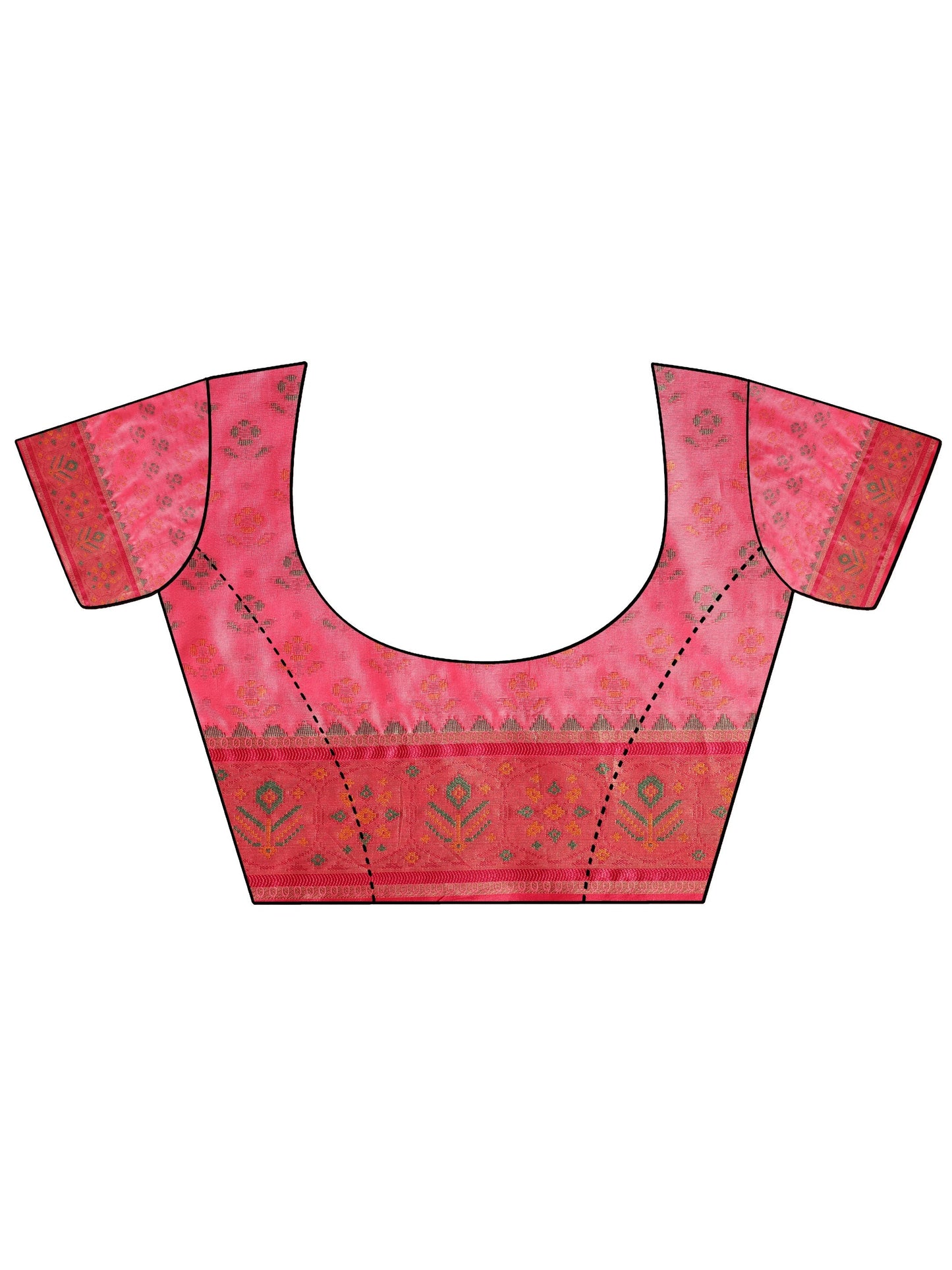 Off White Printed Silk Blend Saree With Unstitched Blouse Piece