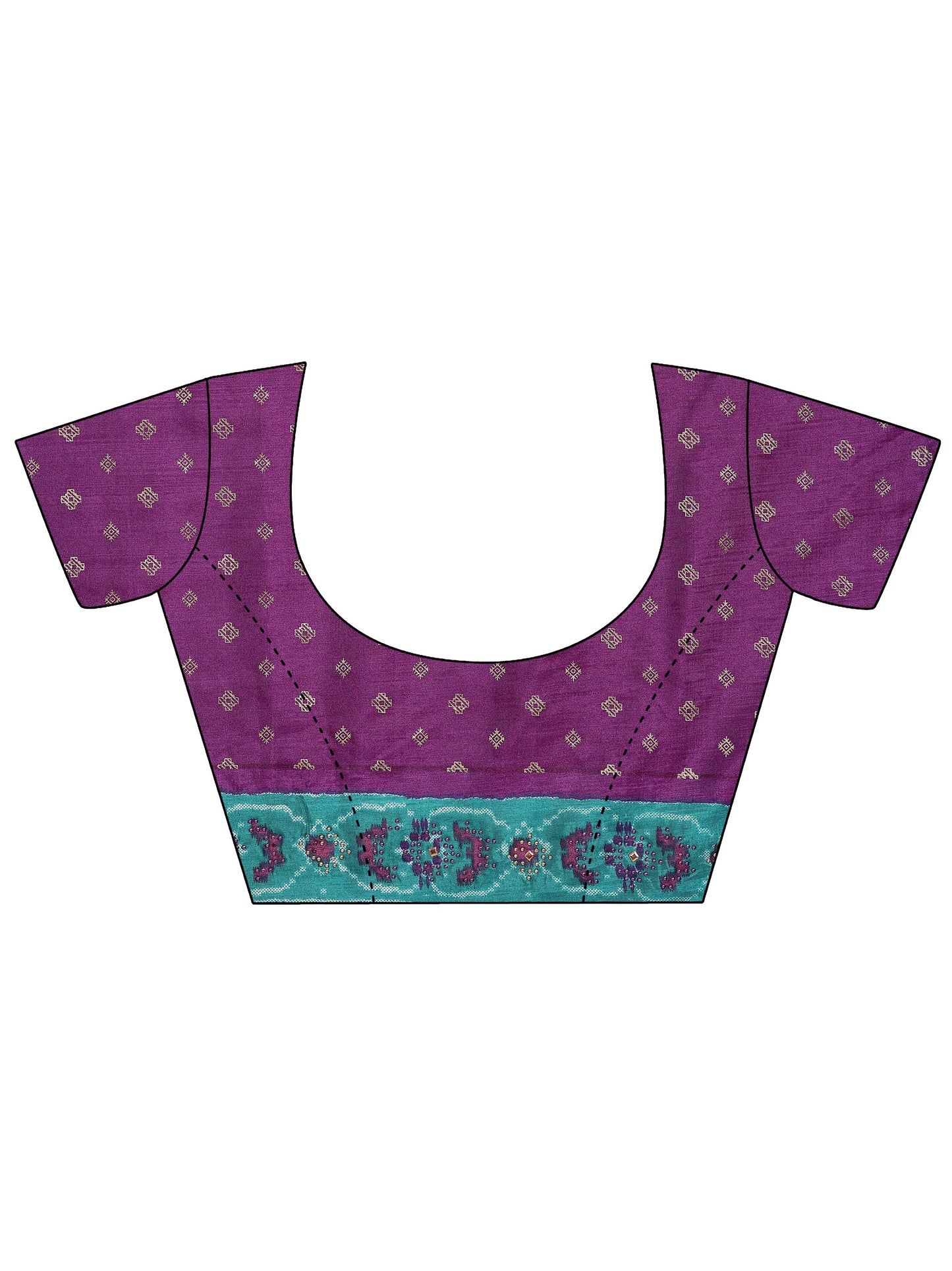 Purple Silk Blend Saree With Unstitched Blouse Piece