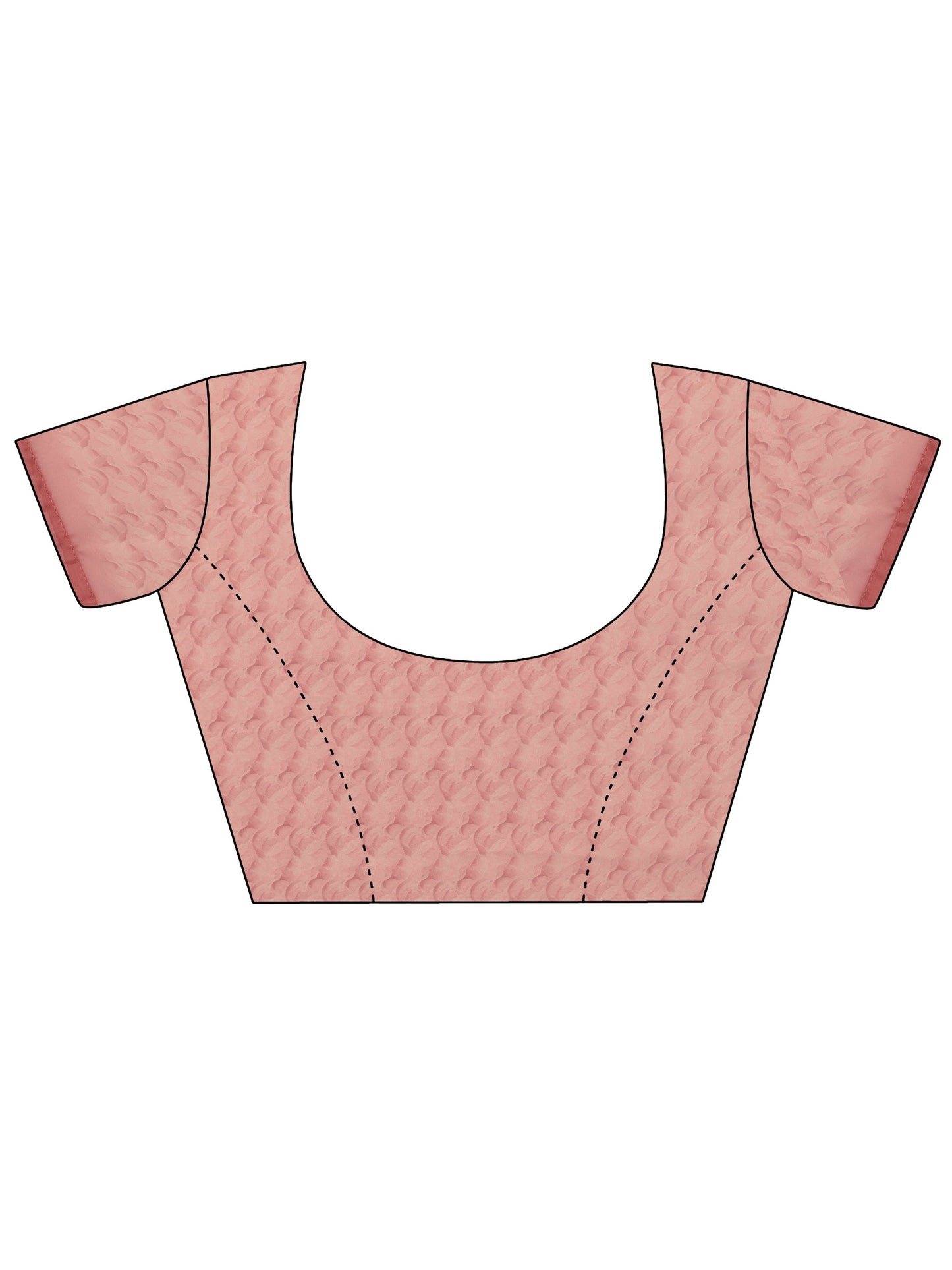 Peach Printed Organza Saree With Unstitched Blouse Piece