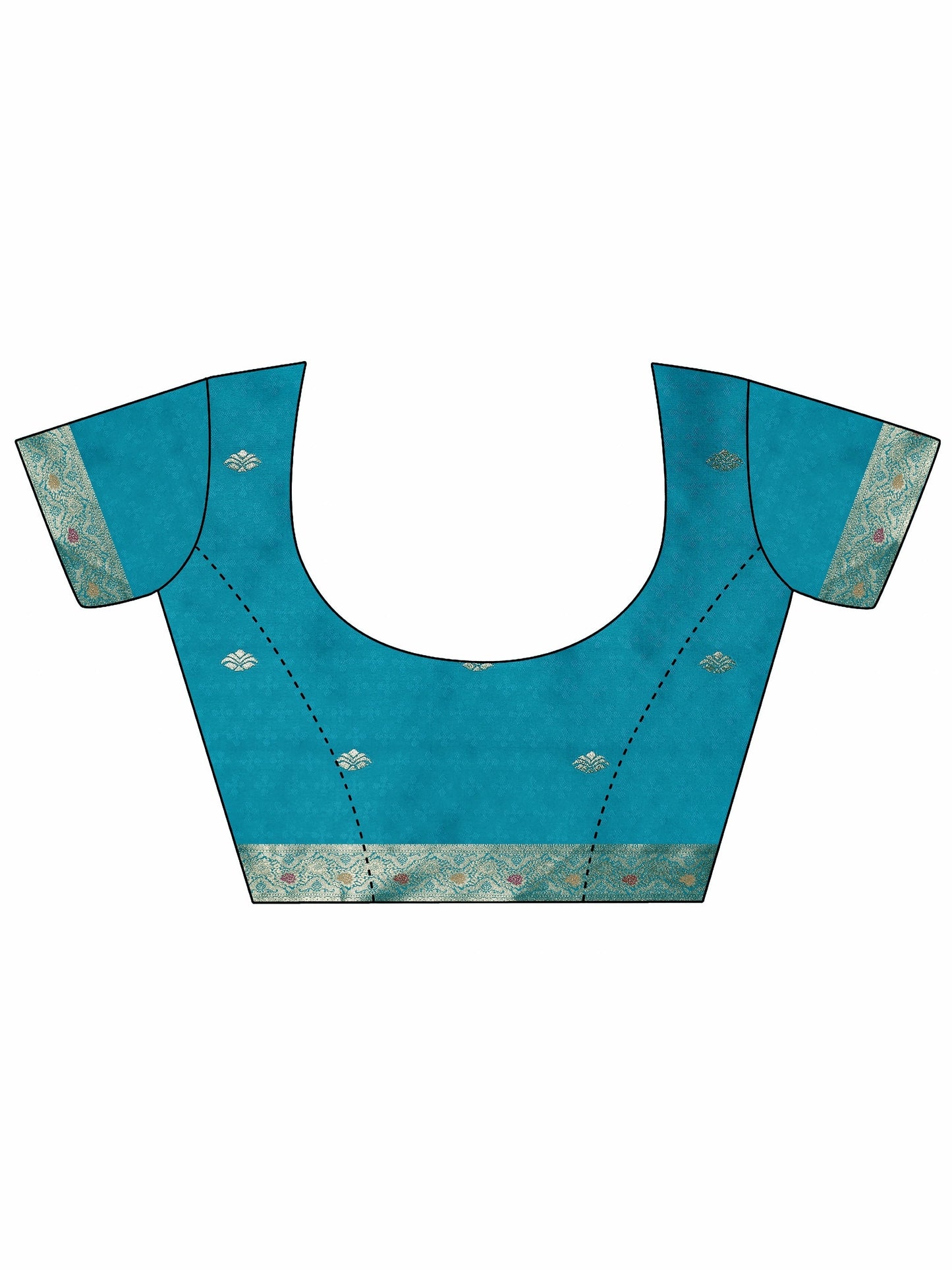 Blue Woven Design Silk Blend Saree With Unstitched Blouse Piece