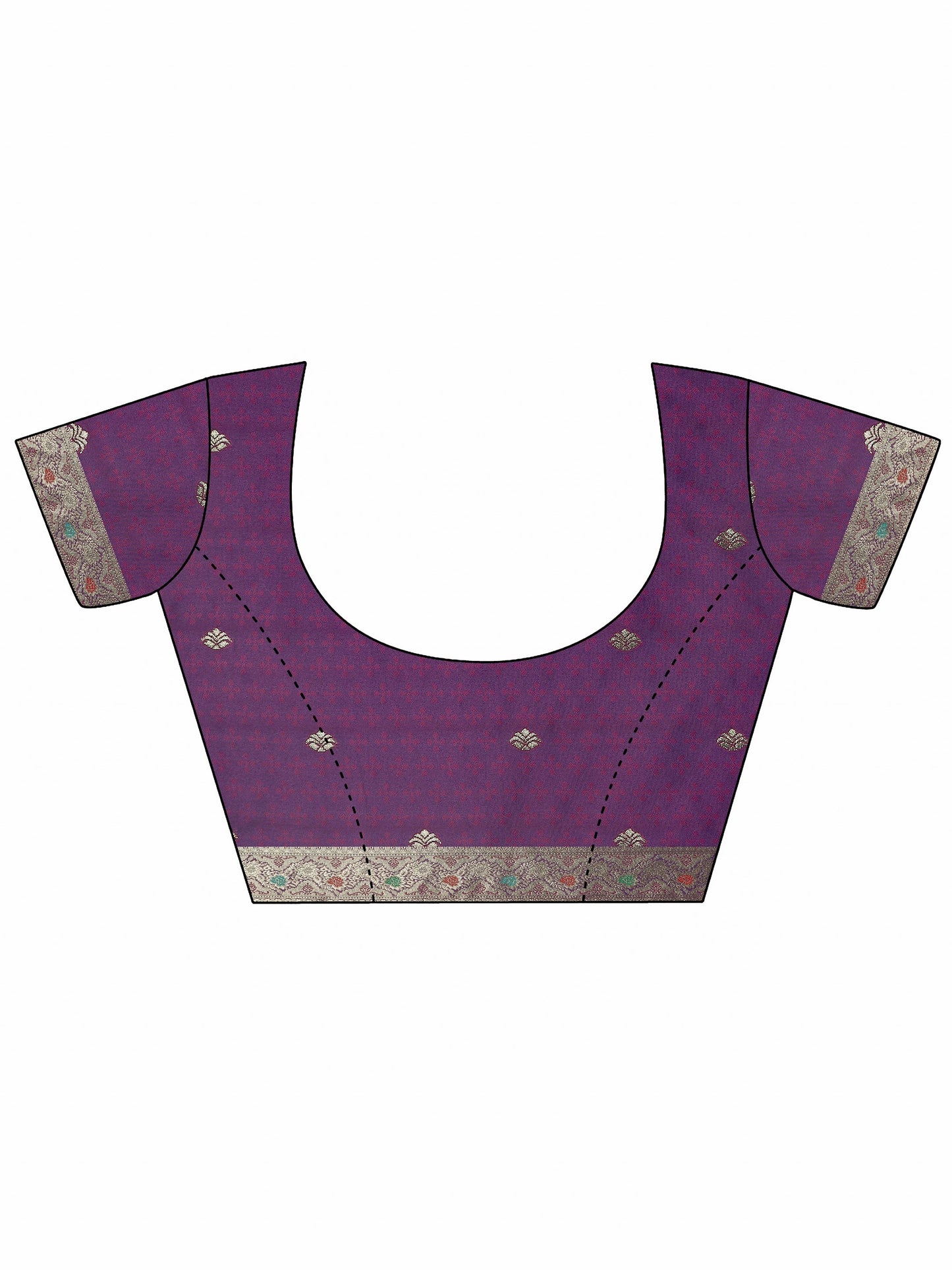 Purple Woven Design Silk Blend Saree With Unstitched Blouse Piece