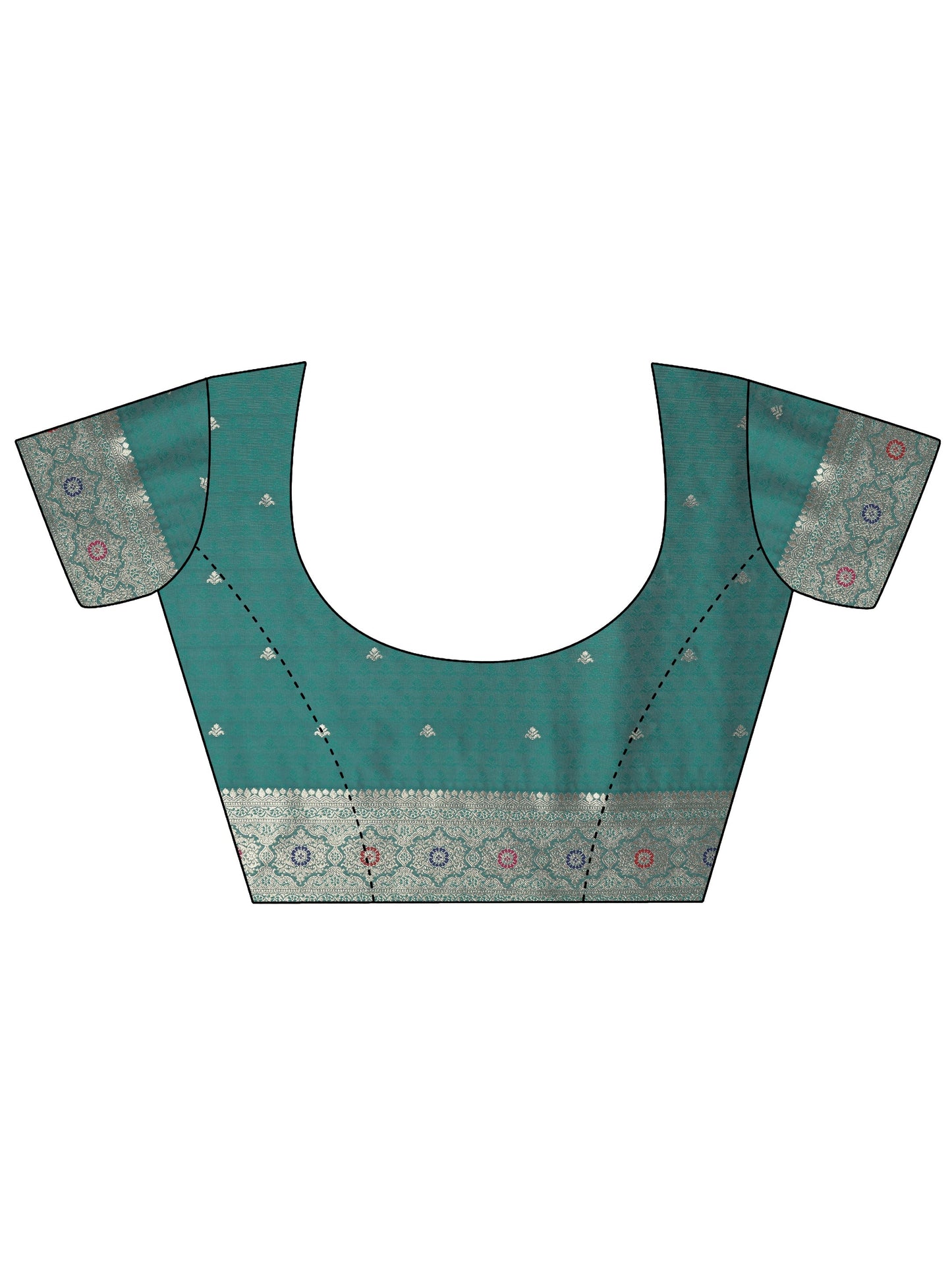 Green Woven Design Banarasi Silk Blend Saree With Unstitched Blouse Piece