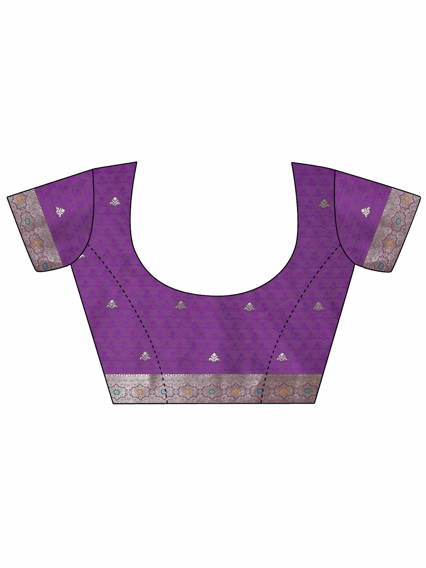 Purple Woven Design Banarasi Silk Blend Saree With Unstitched Blouse Piece