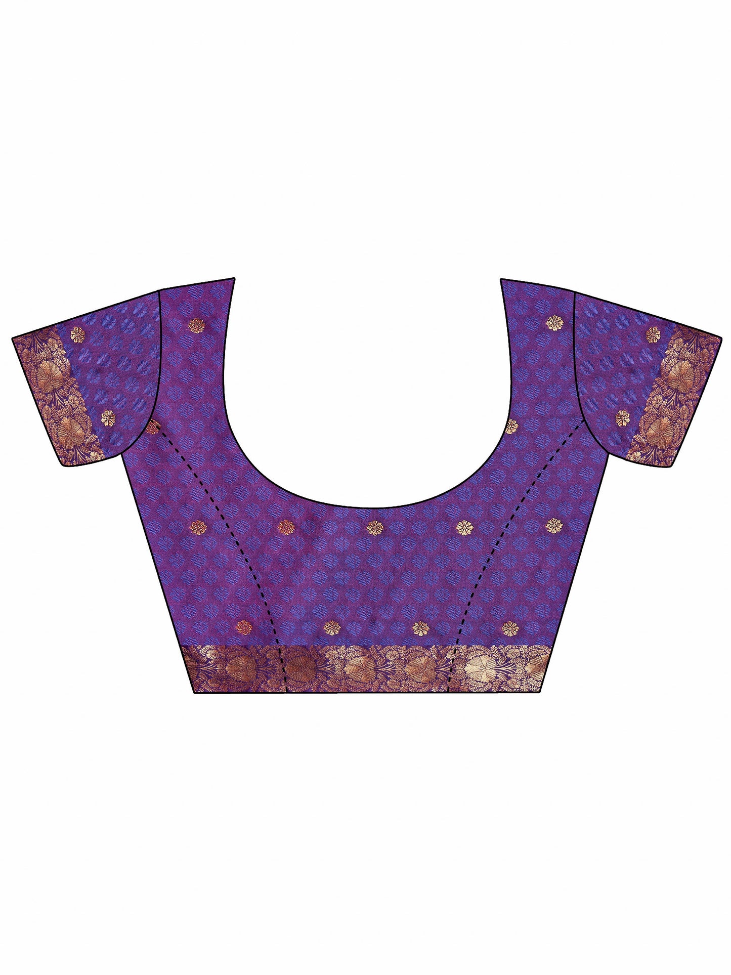 Purple Woven Design Silk Blend Saree With Unstitched Blouse Piece