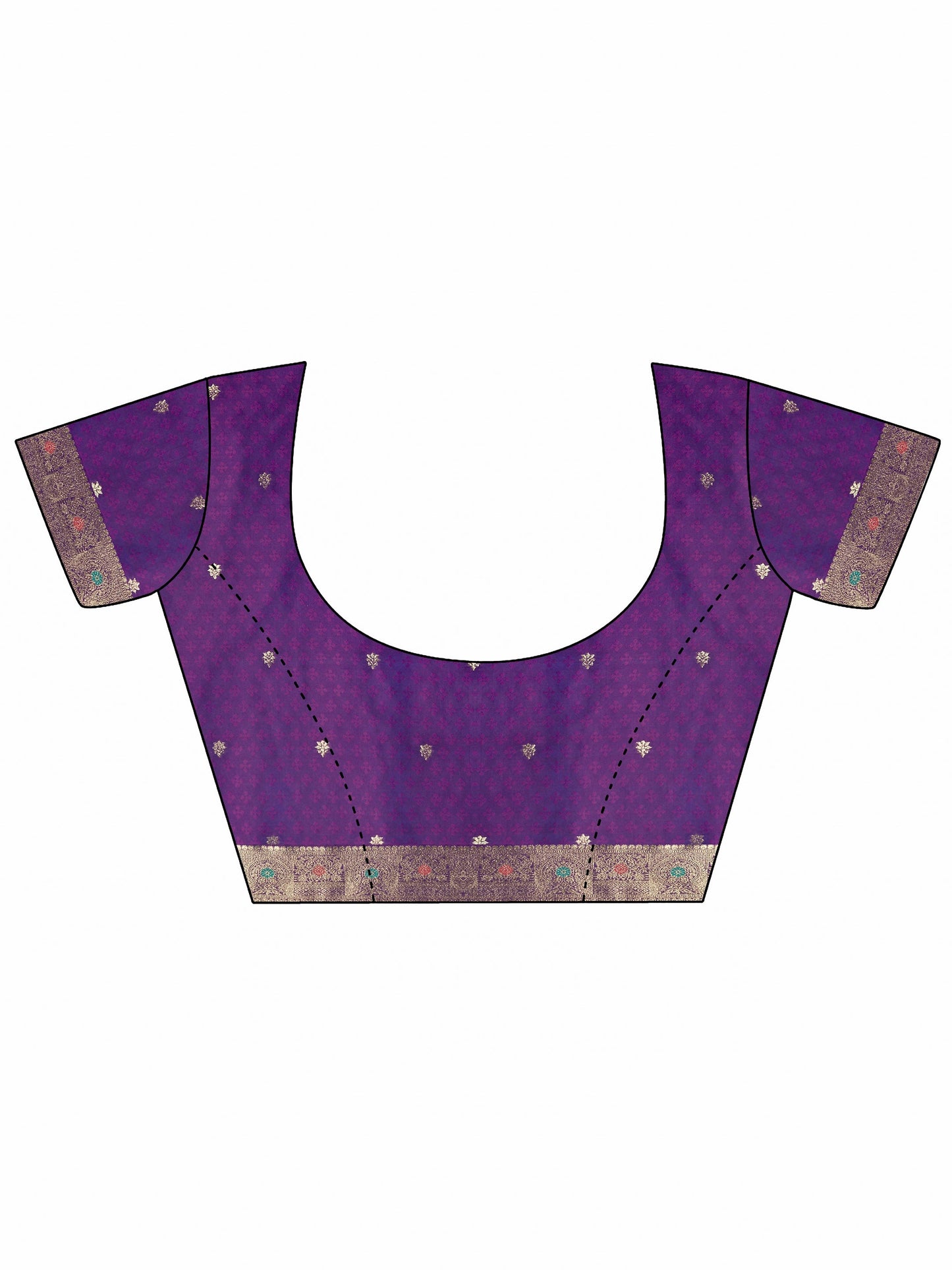 Purple Woven Design Silk Blend Saree With Unstitched Blouse Piece