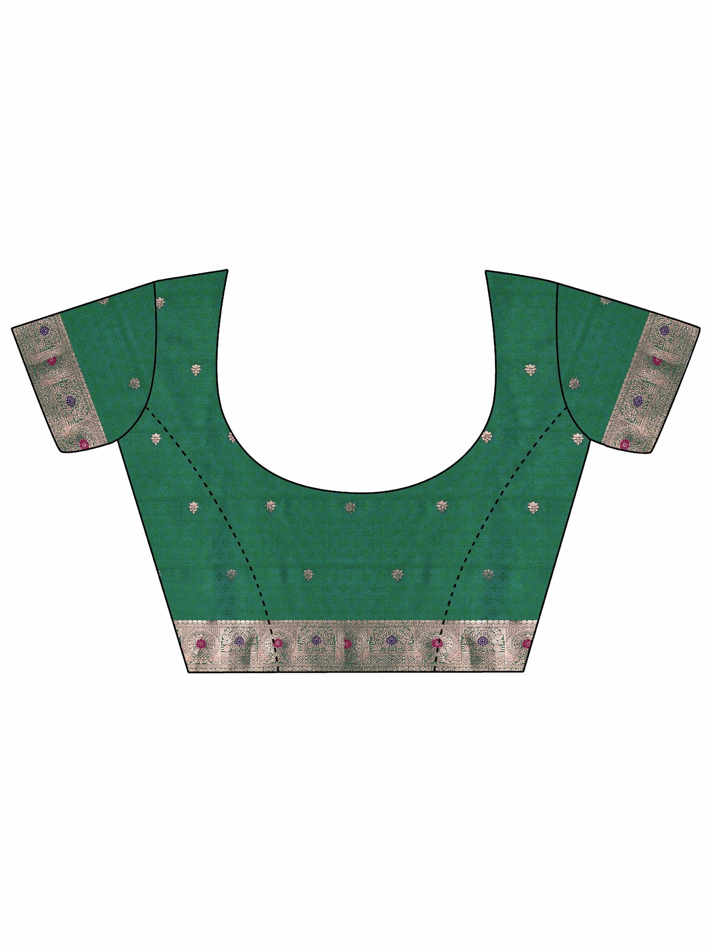 Green Woven Design Silk Blend Saree With Unstitched Blouse Piece