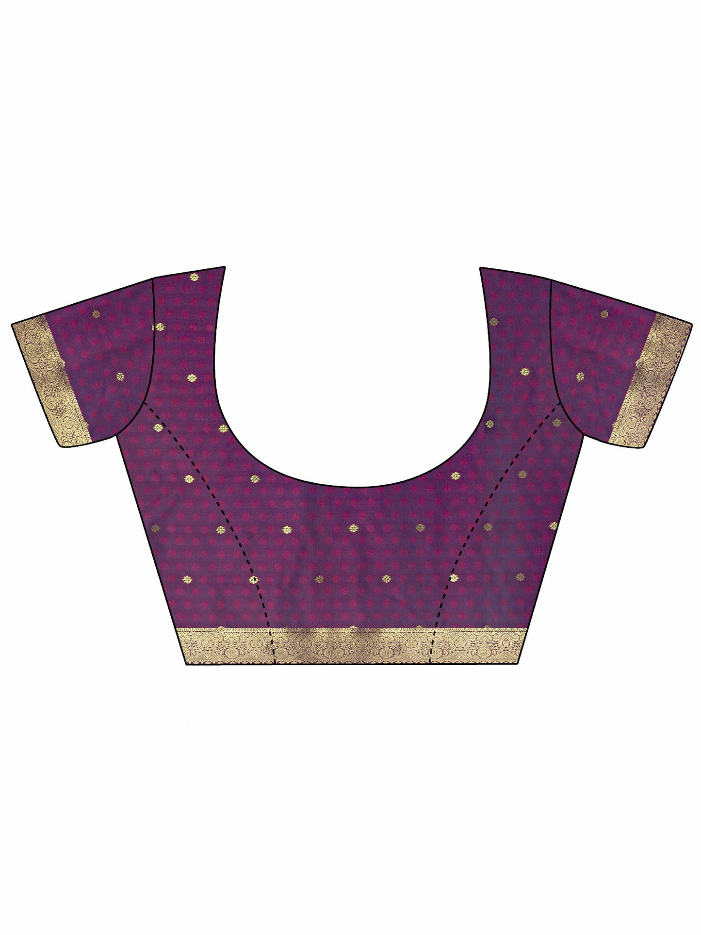 Purple Woven Design Silk Blend Saree With Unstitched Blouse Piece