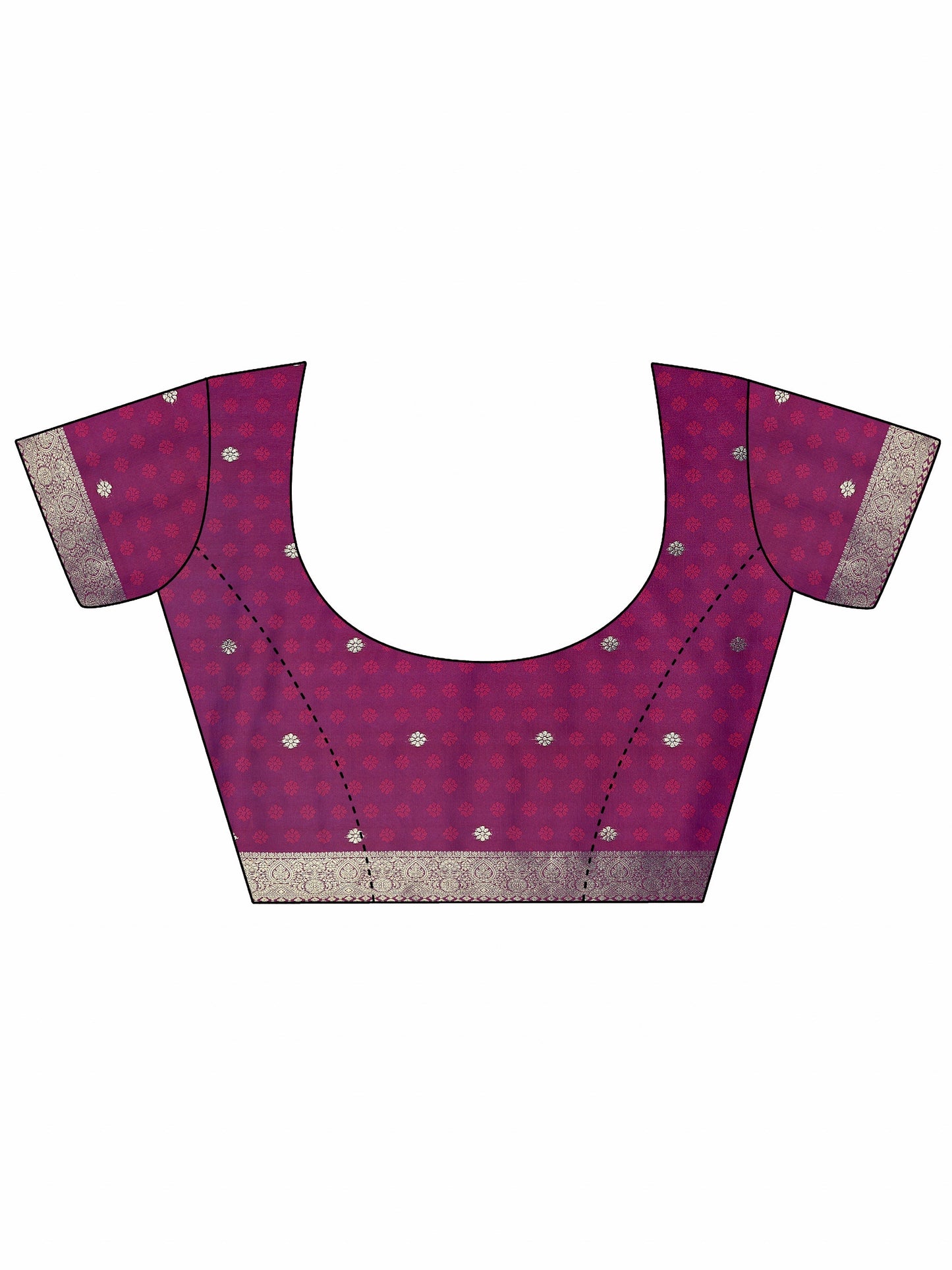 Magenta Woven Design Banarasi Silk Blend Saree With Unstitched Blouse Piece