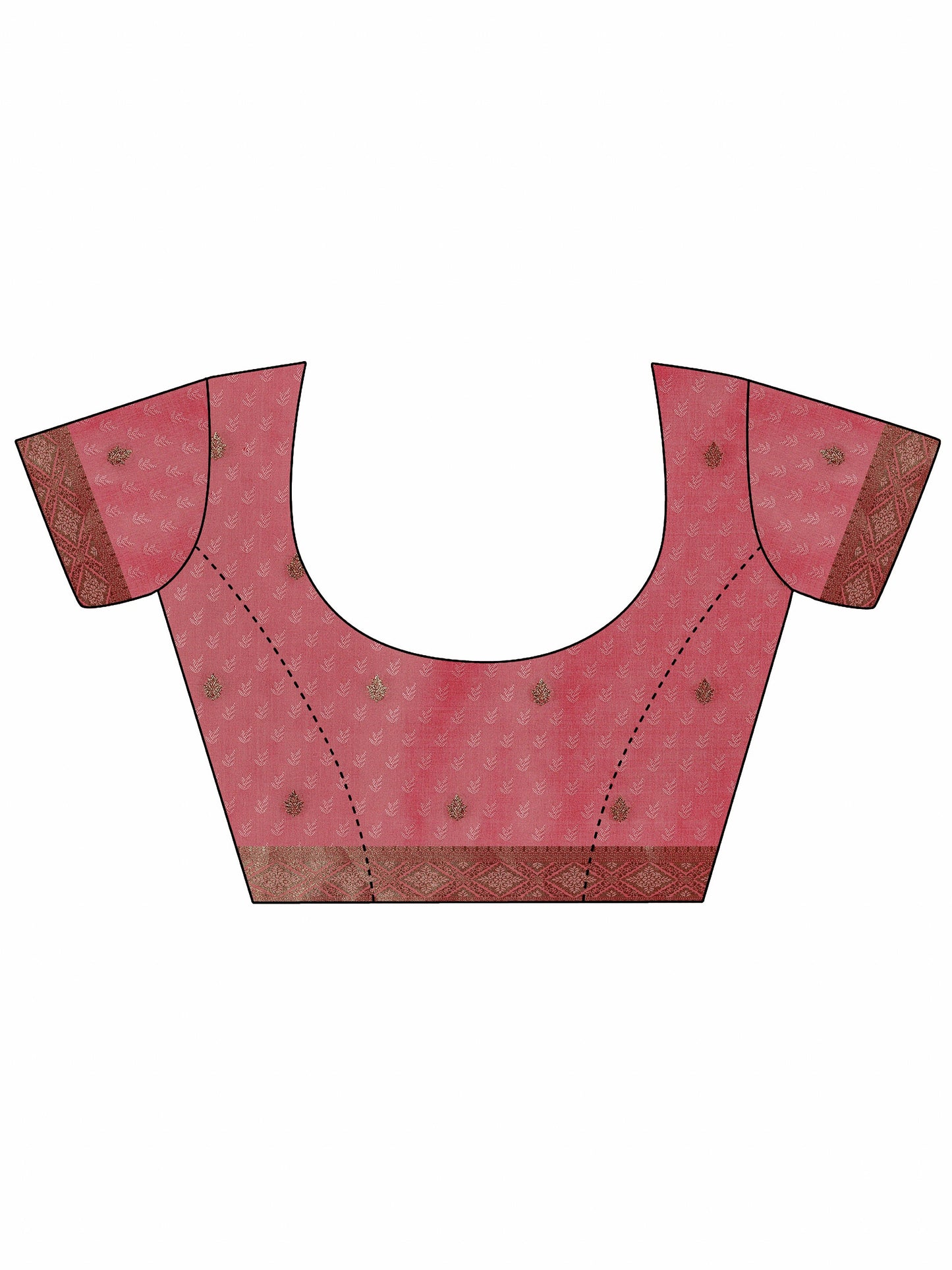 Pink Woven Design Silk Blend Saree With Unstitched Blouse Piece