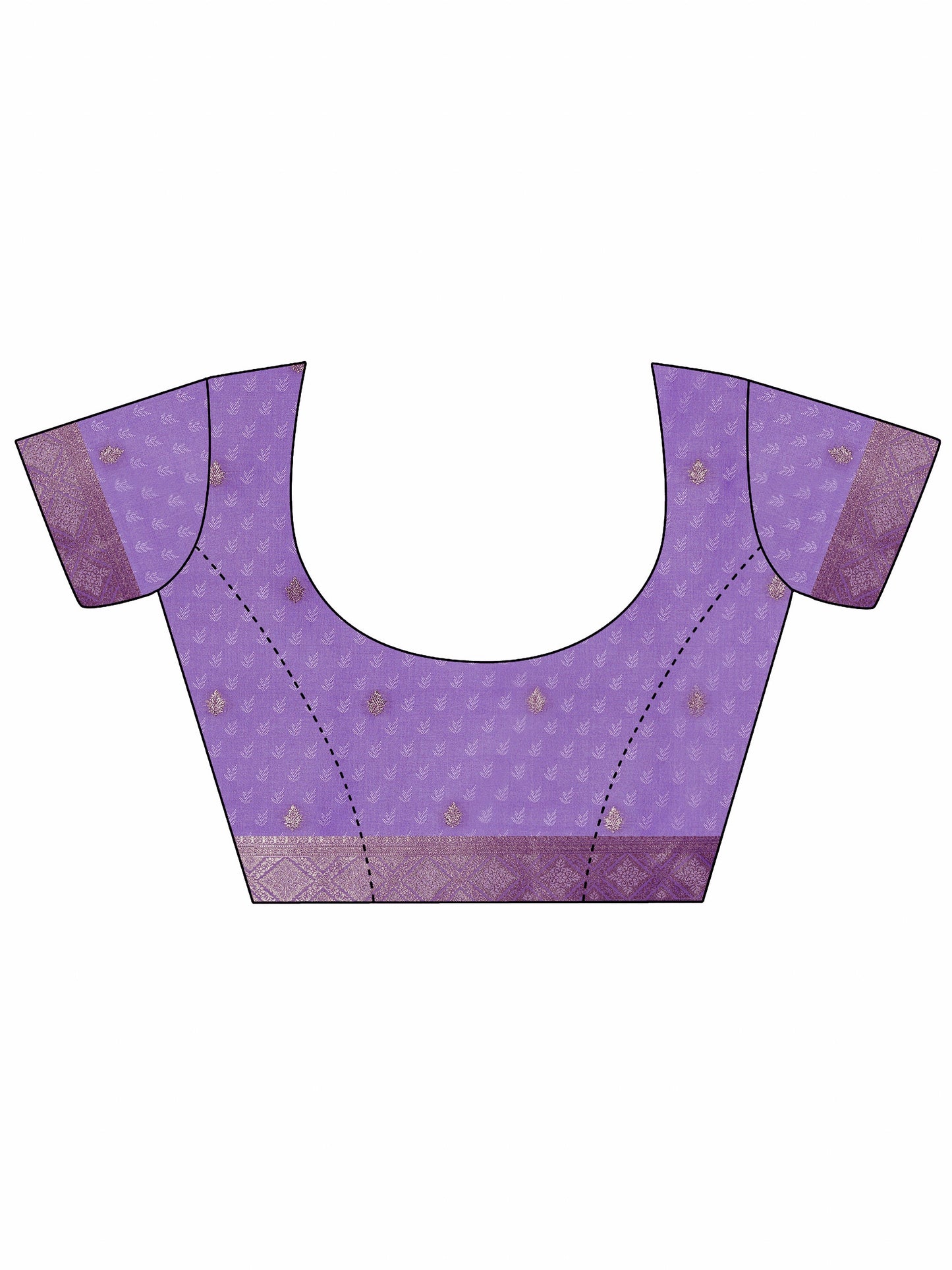 Lavender Woven Design Silk Blend Saree With Unstitched Blouse Piece