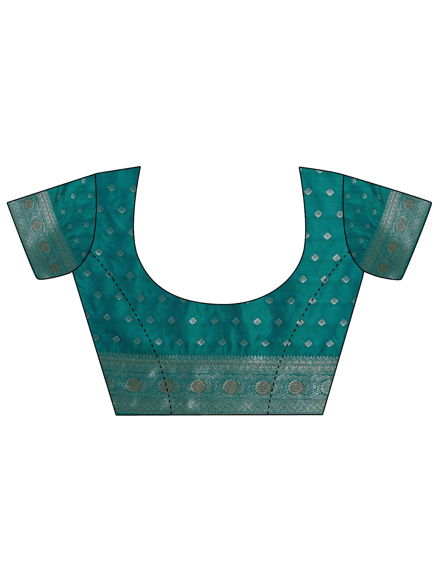 Green Woven Design Banarasi Silk Blend Saree With Unstitched Blouse Piece